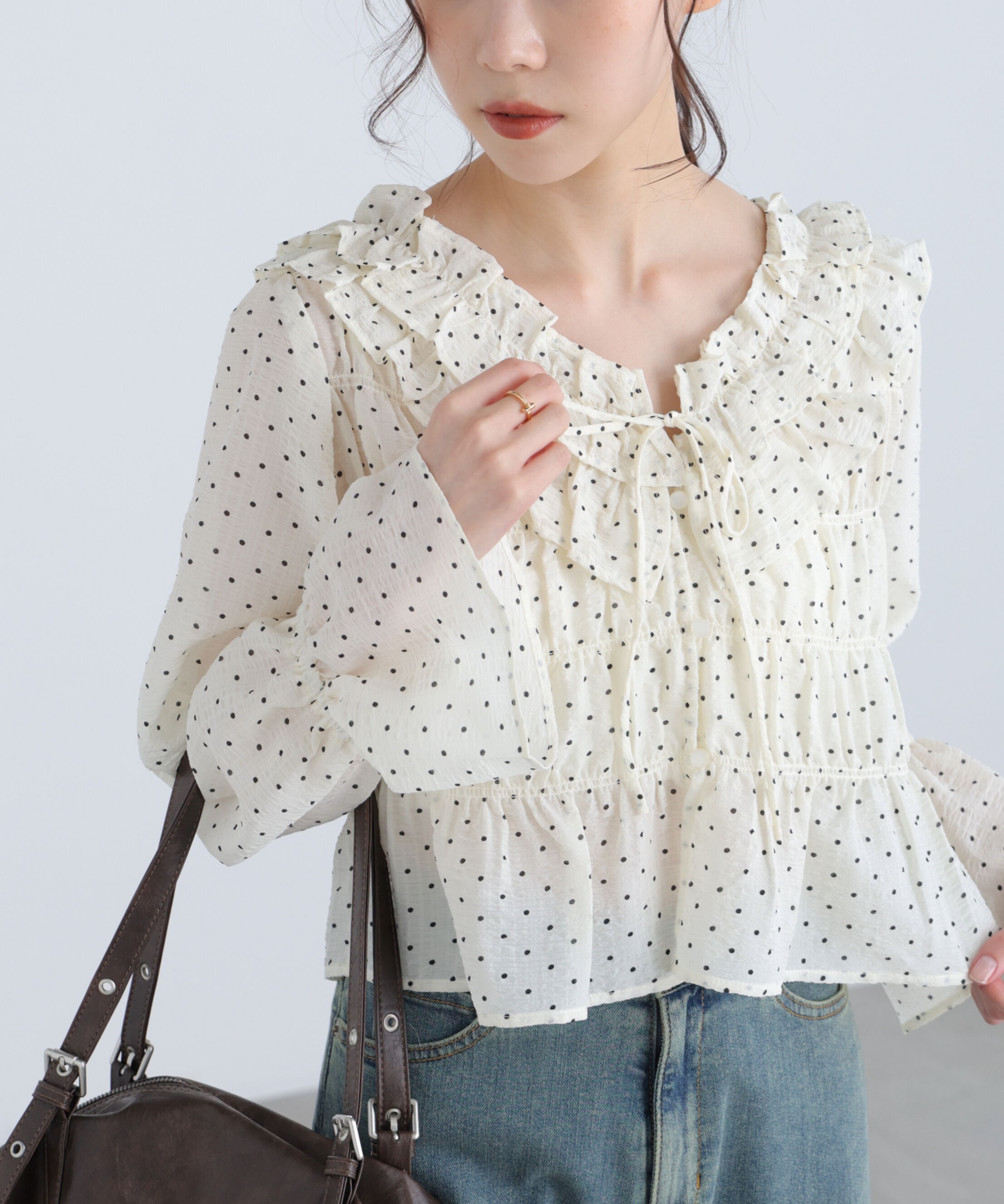  「アソート前後2wayフリルブラウス」|シャツ・ブラウス|