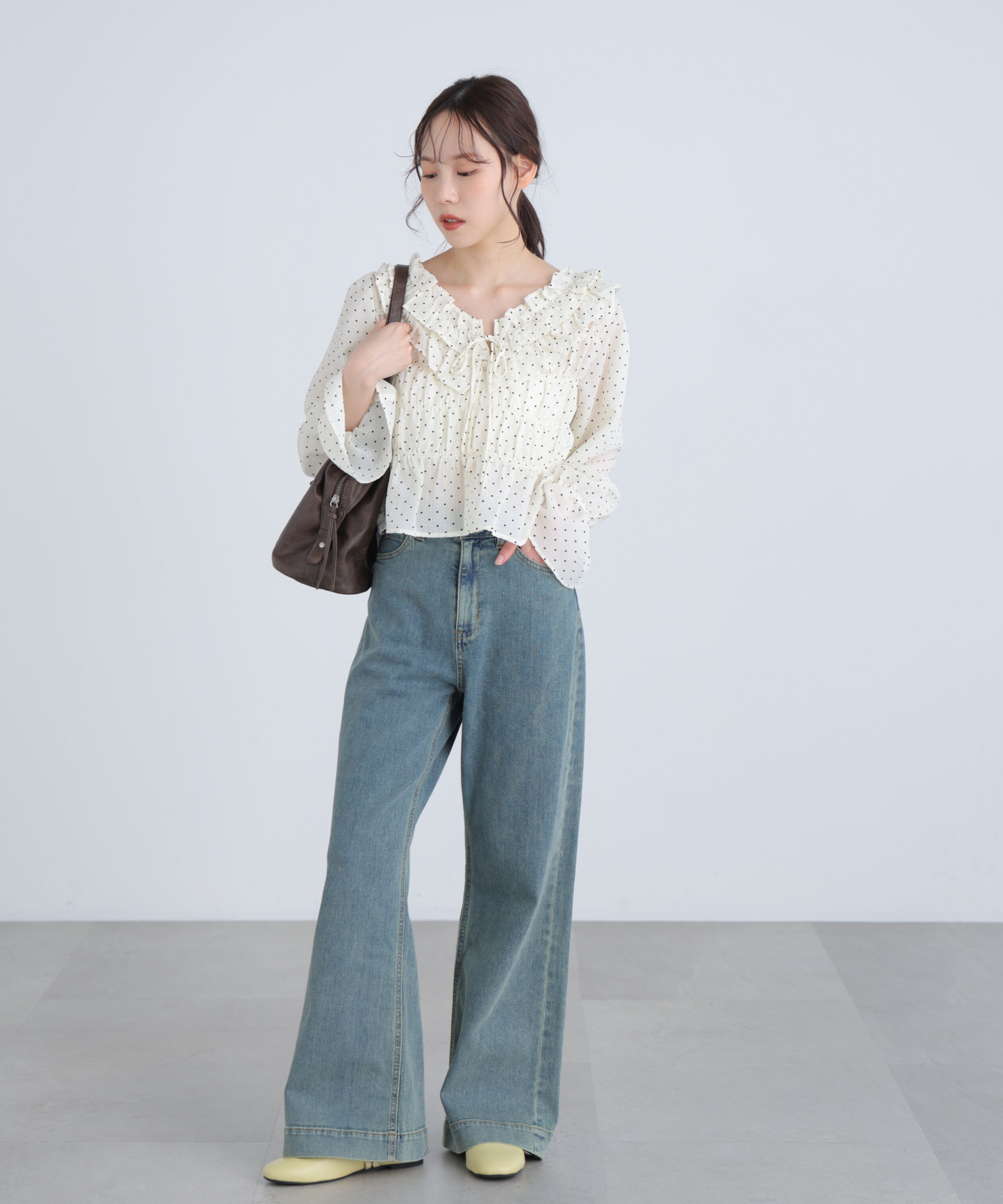  「アソート前後2wayフリルブラウス」|シャツ・ブラウス|