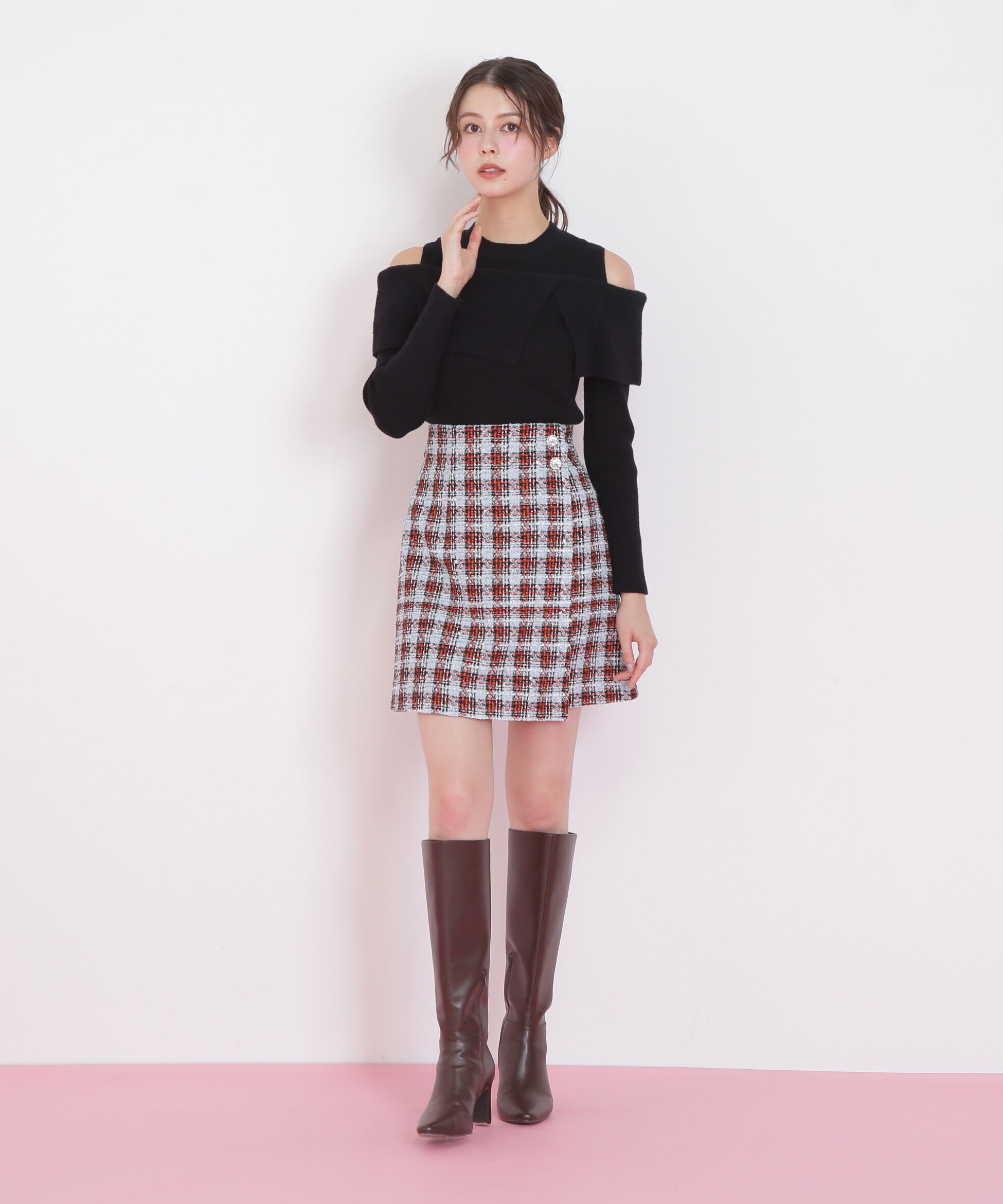  「ミニフェザーケープニット」|ニット・セーター|