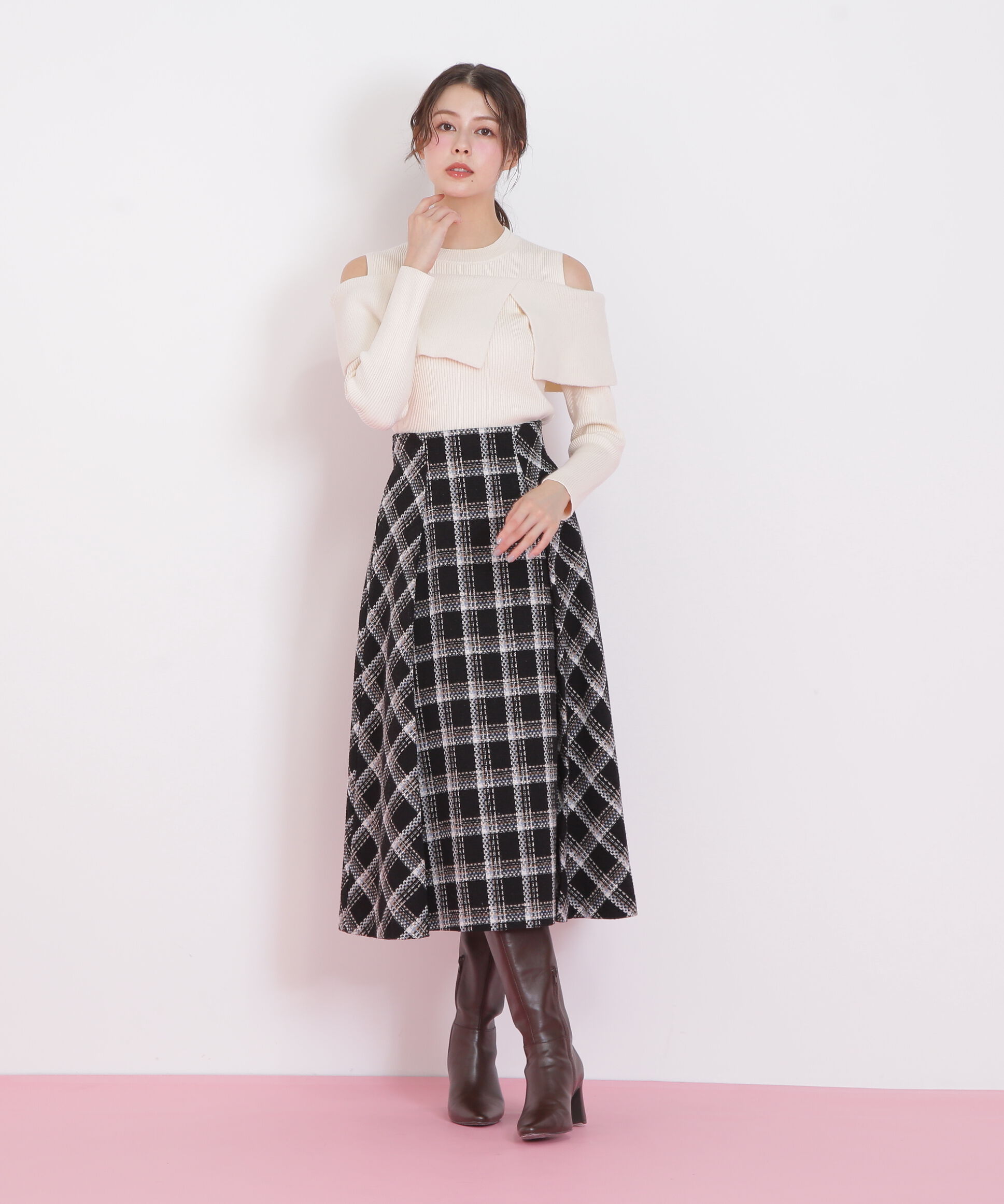  「ミニフェザーケープニット」|ニット・セーター|