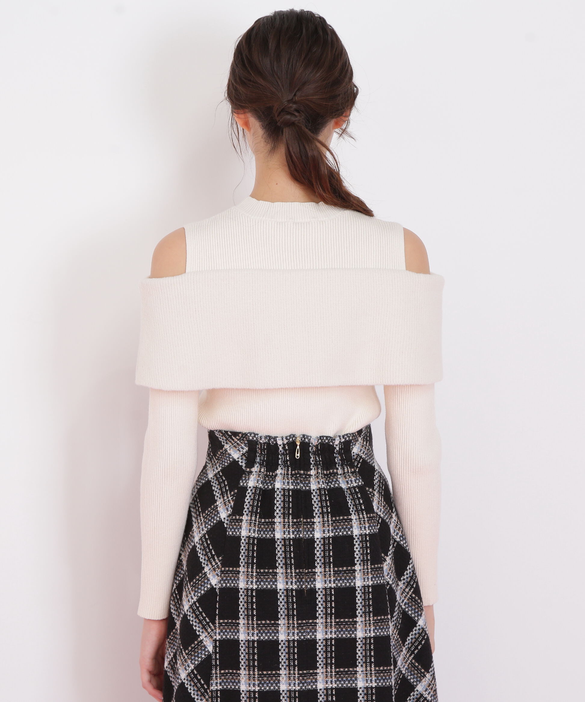  「ミニフェザーケープニット」|ニット・セーター|