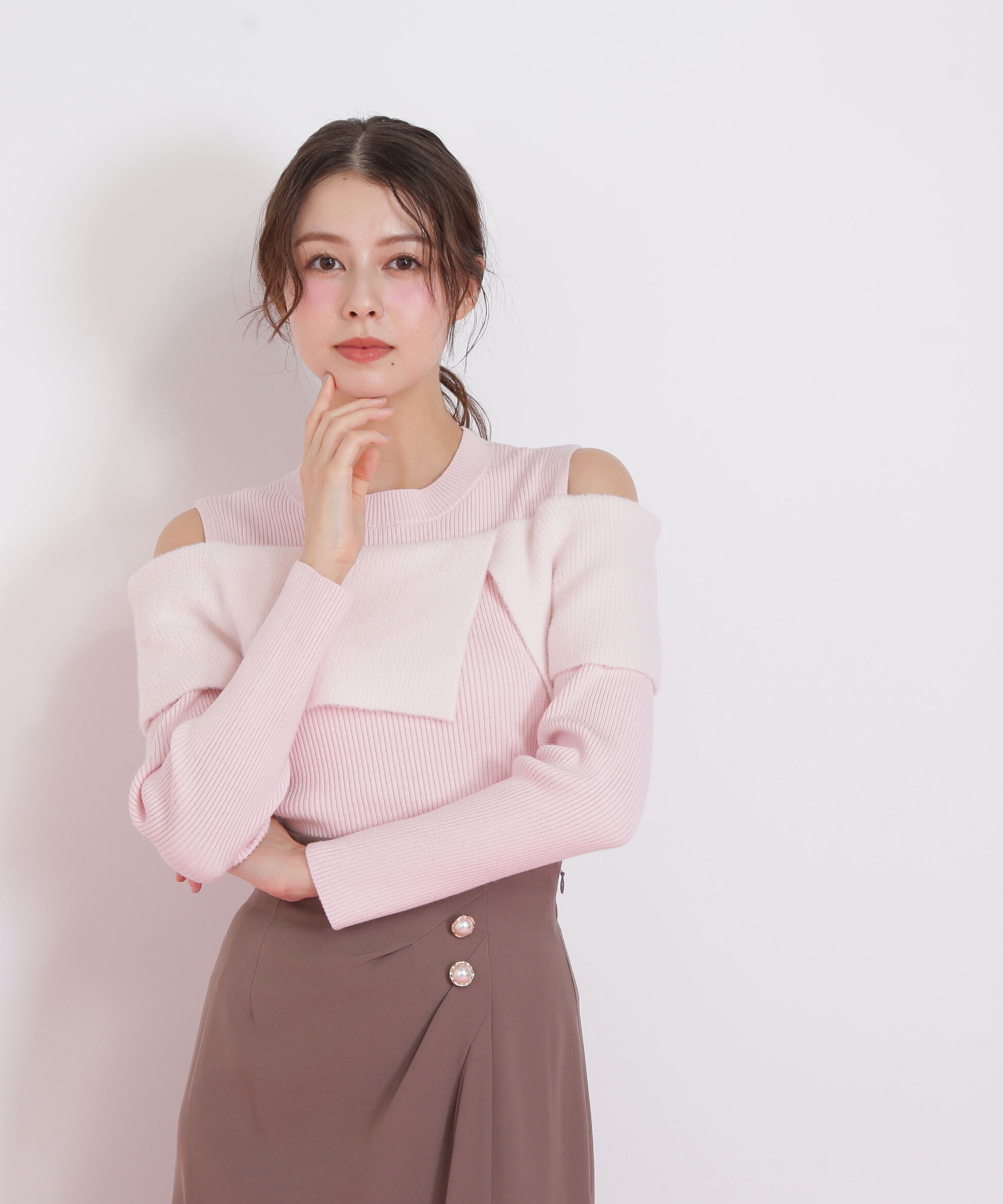  「ミニフェザーケープニット」|ニット・セーター|