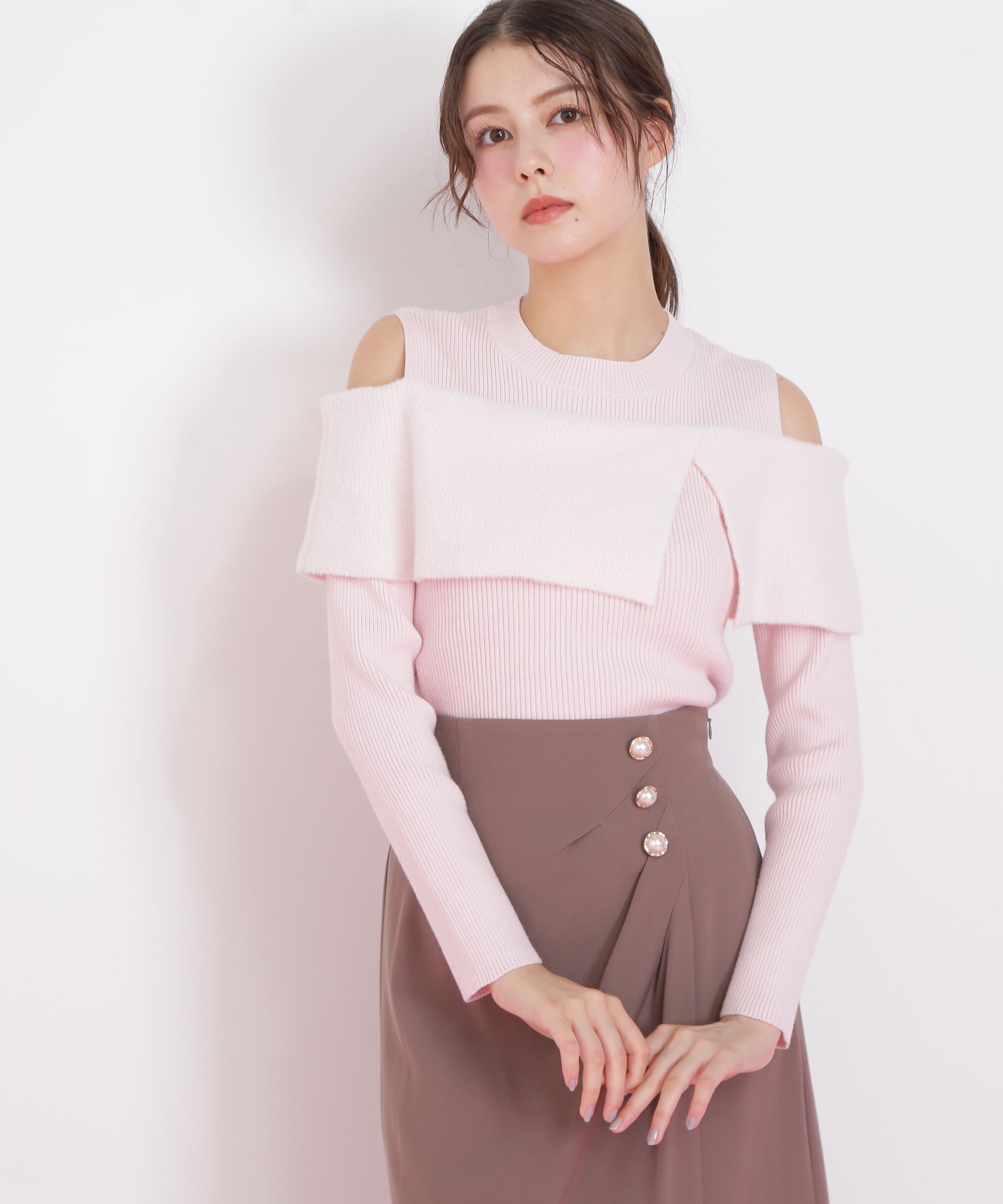  「ミニフェザーケープニット」|ニット・セーター|