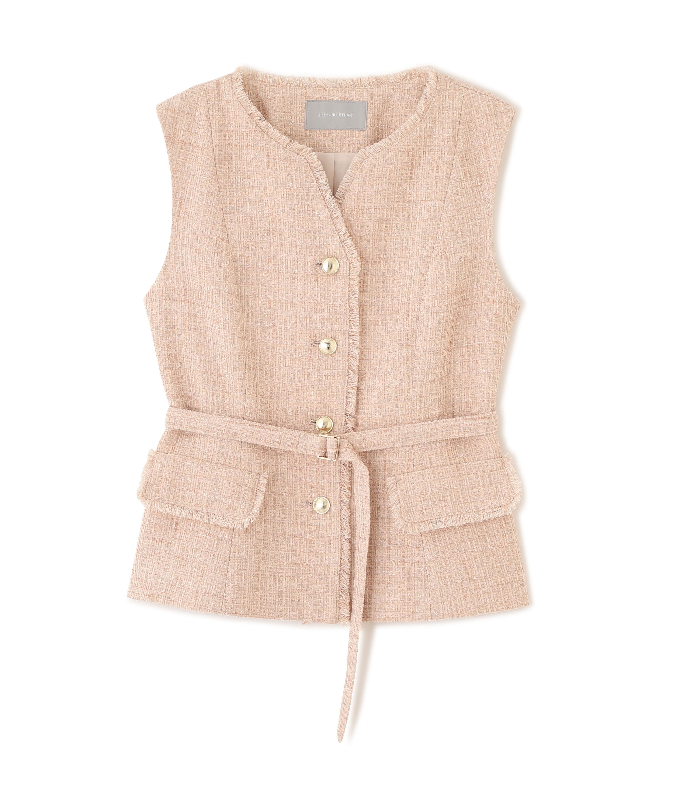  「ベルト付きツィードジレ」|その他|ピンク