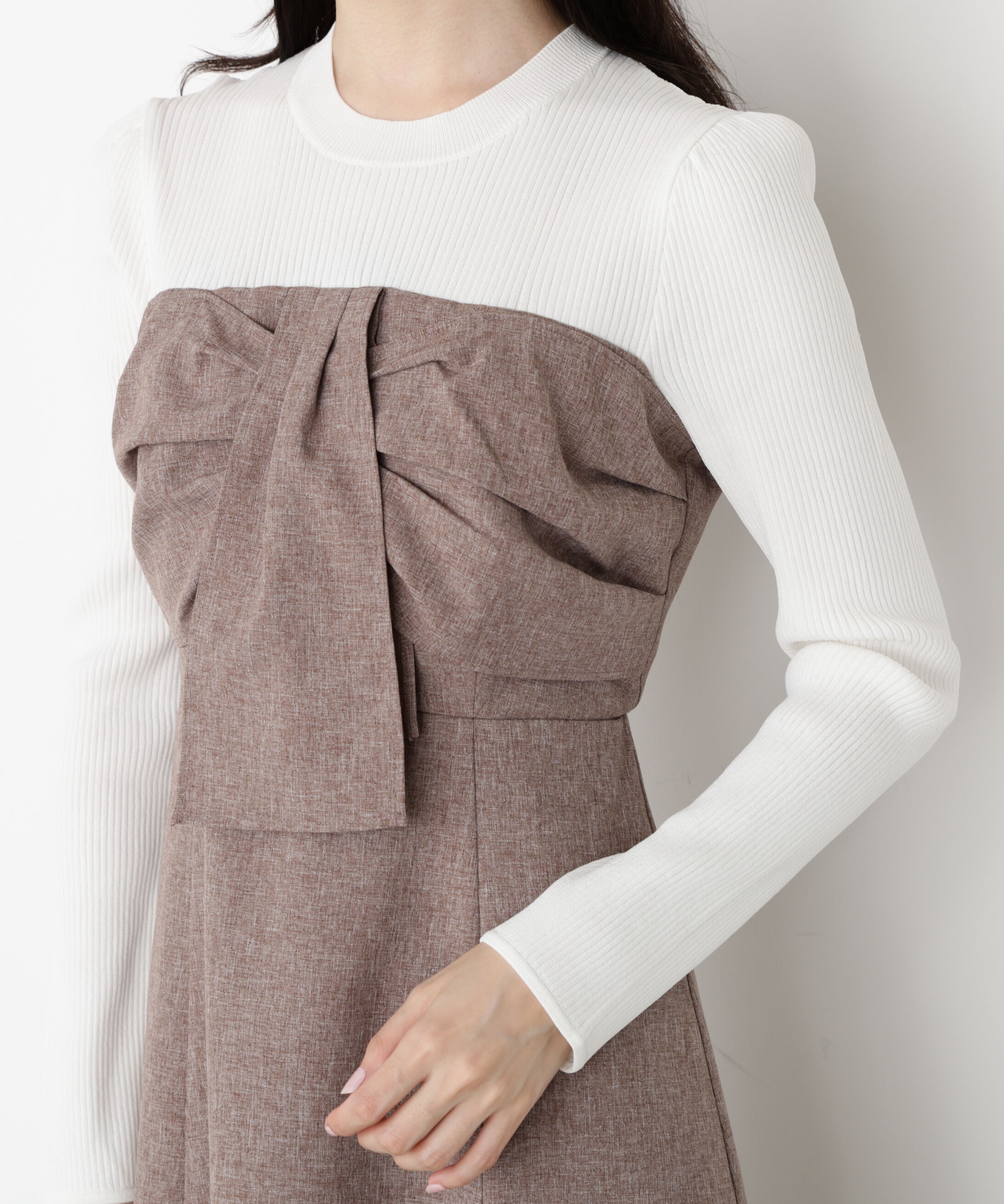 PROPORTION BODY DRESSING「フロントリボンドッキングワンピース 25AW」|ワンピース|