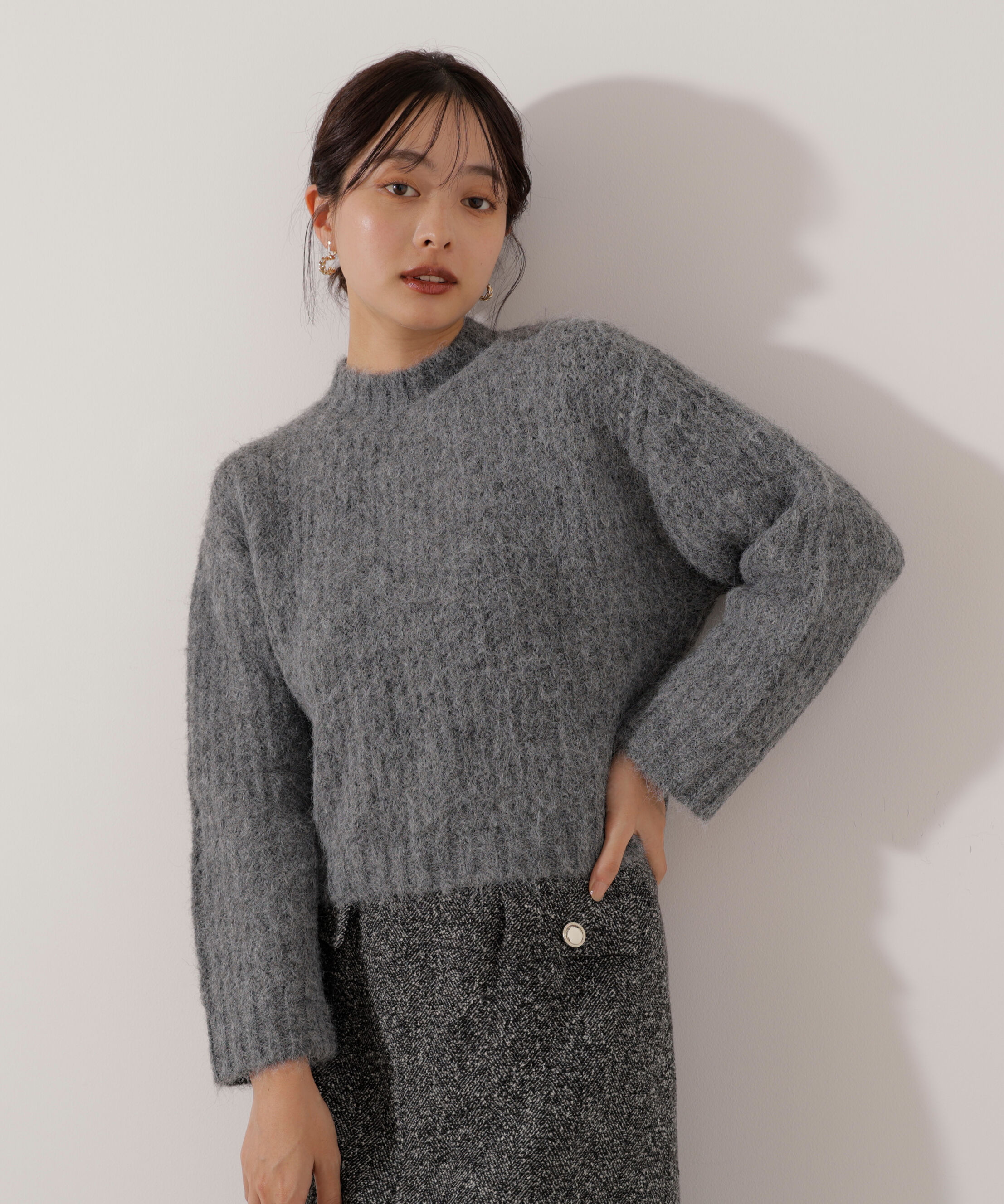 PROPORTION BODY DRESSING「<ウォッシャブル>チュールスリーブボックスニット」|ニット・セーター|