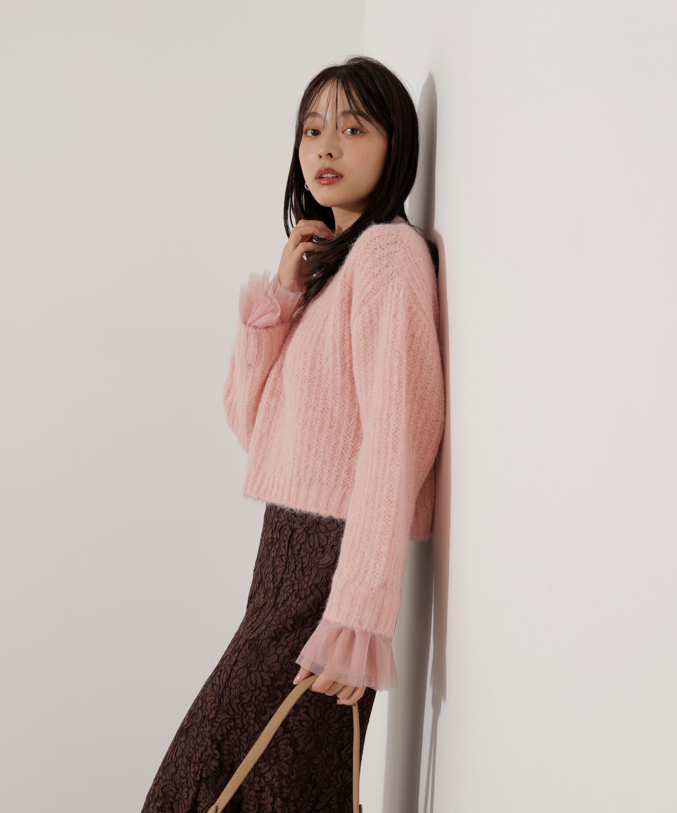 PROPORTION BODY DRESSING「<ウォッシャブル>チュールスリーブボックスニット」|ニット・セーター|