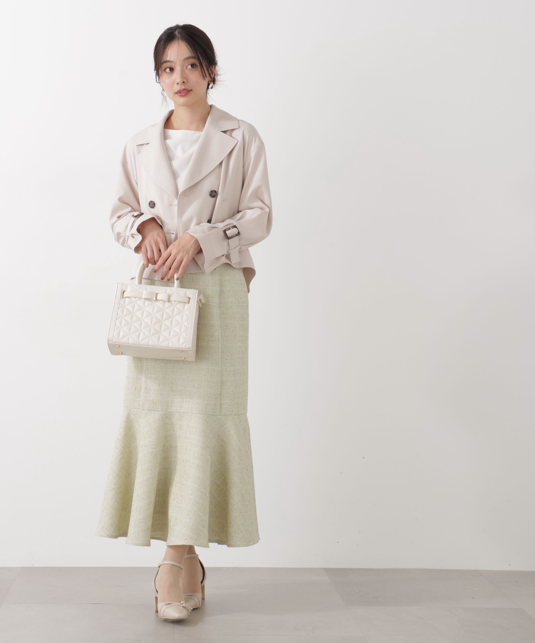 PROPORTION BODY DRESSING「＜防シワ/花粉リリース＞ショートトレンチコート」|ブルゾン・スタジャン|