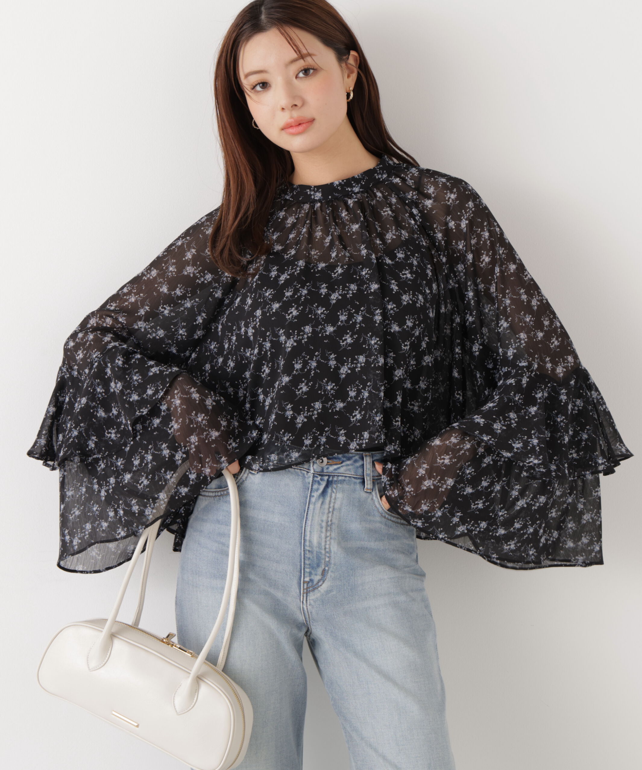 PROPORTION BODY DRESSING「〈a/mie〉ジョーゼットボリュームブラウス　26SS」|シャツ・ブラウス|