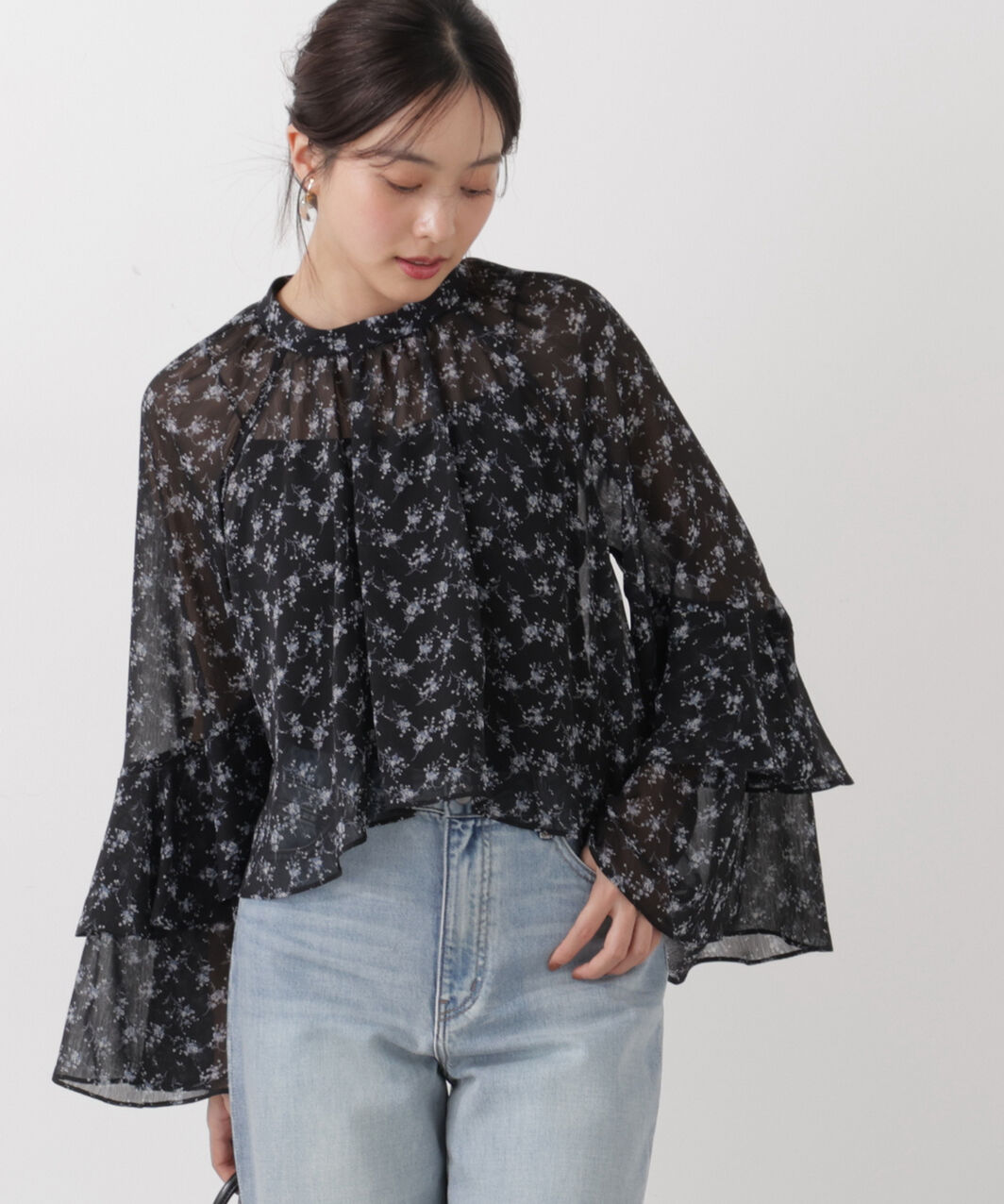 PROPORTION BODY DRESSING「〈a/mie〉ジョーゼットボリュームブラウス　26SS」|シャツ・ブラウス|