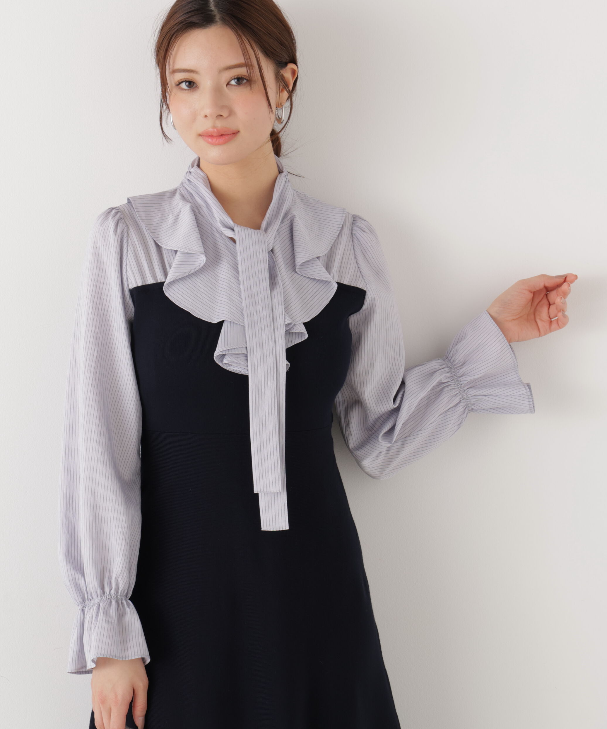 PROPORTION BODY DRESSING「《EDIT COLOGNE》ラッフルタイドッキングワンピース　26SS」|ワンピース|