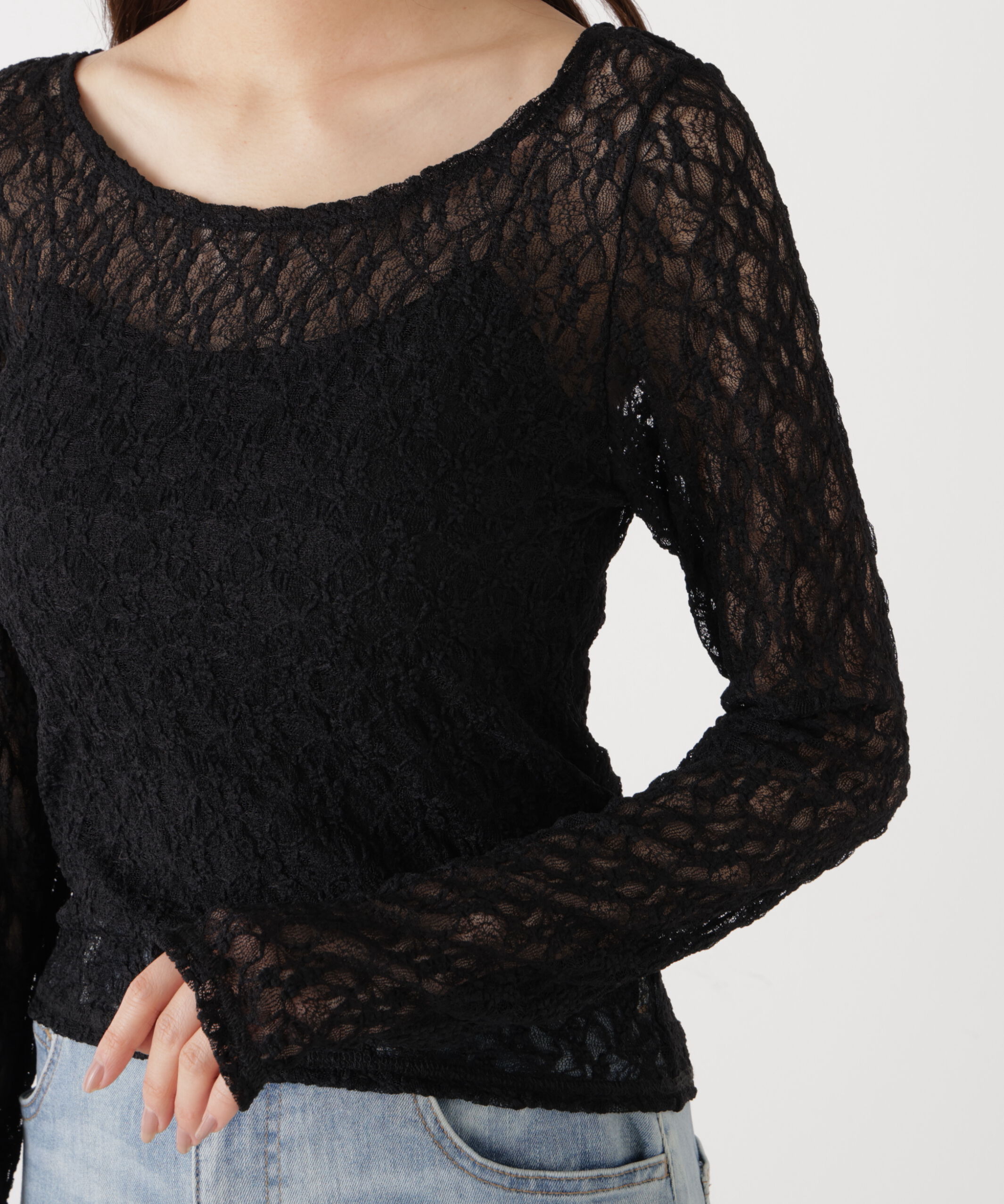 PROPORTION BODY DRESSING「〈a/mie〉ストレッチレース　26SS」|Tシャツ・カットソー|