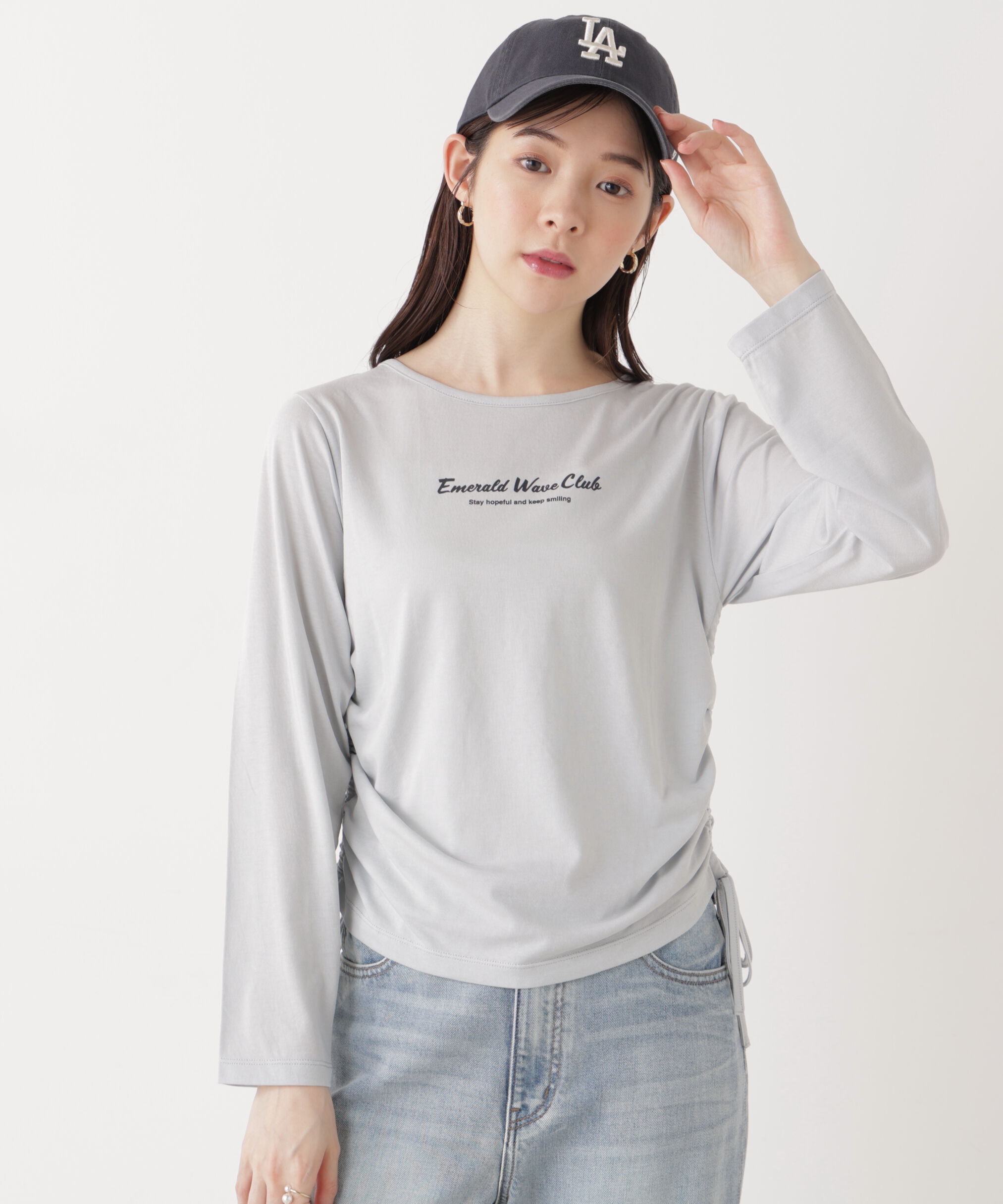 PROPORTION BODY DRESSING「〈a/mie〉ドロストシアートップス　　26SS」|Tシャツ・カットソー|ブルー