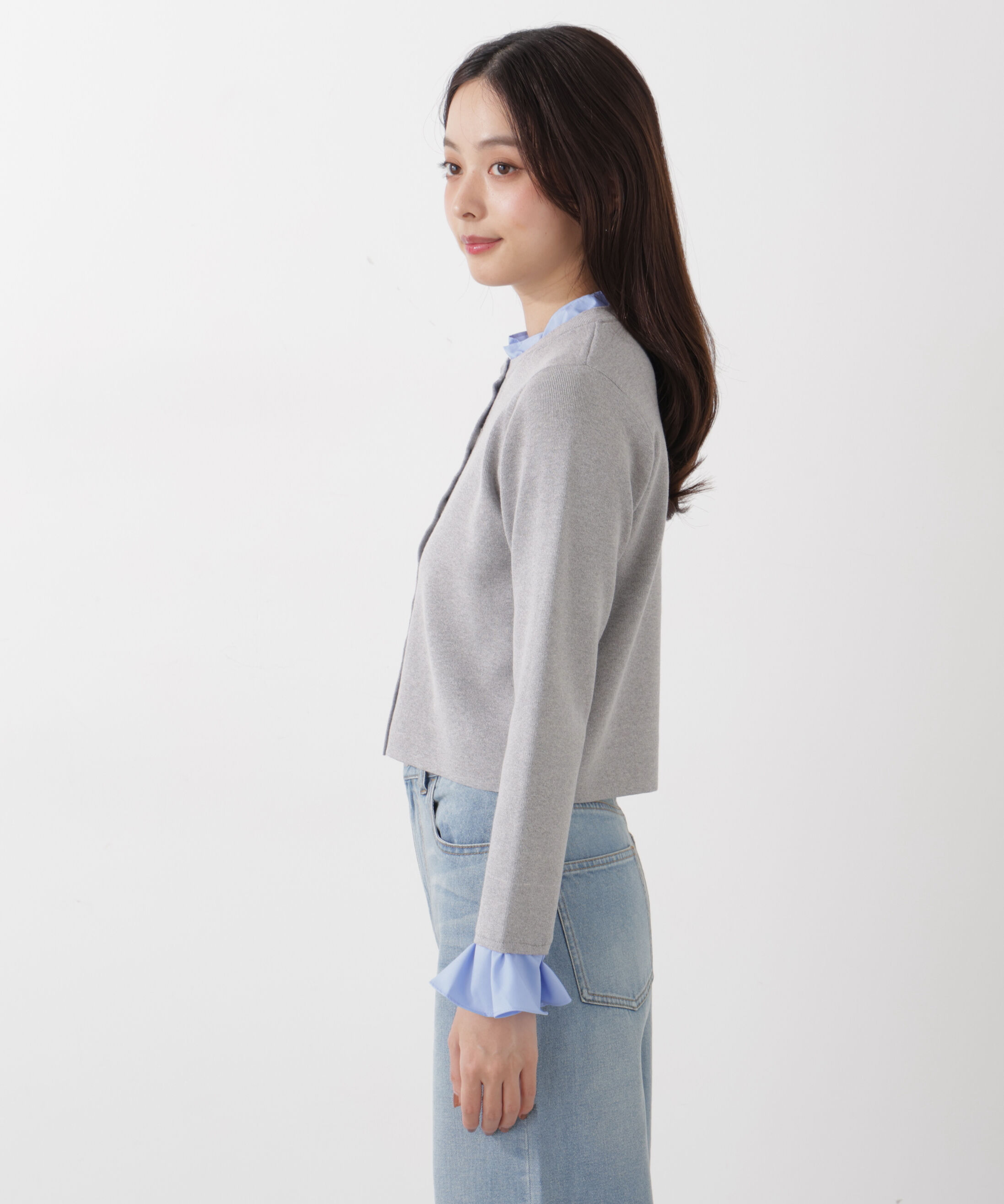 PROPORTION BODY DRESSING「フリルショートカーディガン　26SS」|カーディガン|