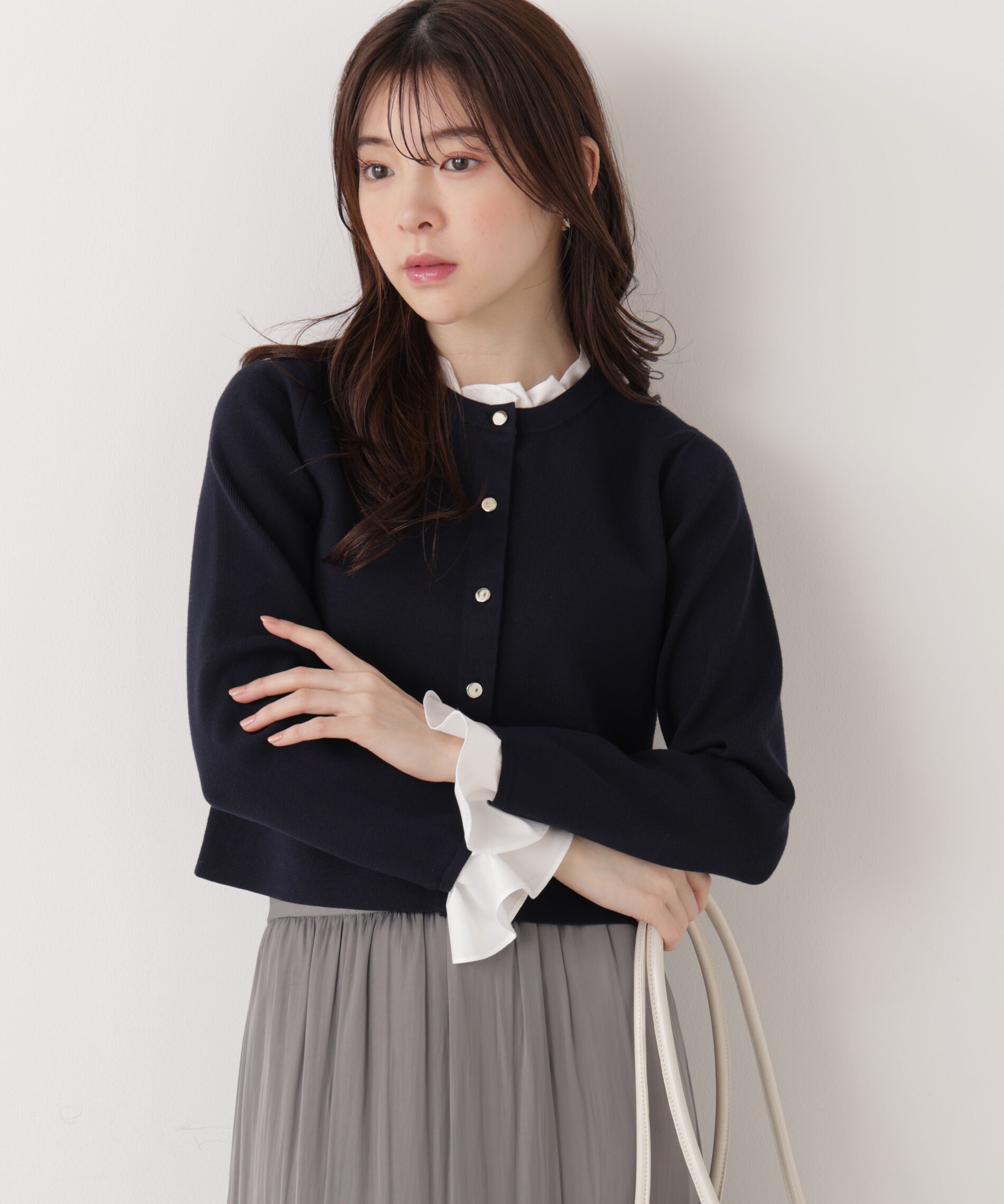 PROPORTION BODY DRESSING「フリルショートカーディガン　26SS」|カーディガン|