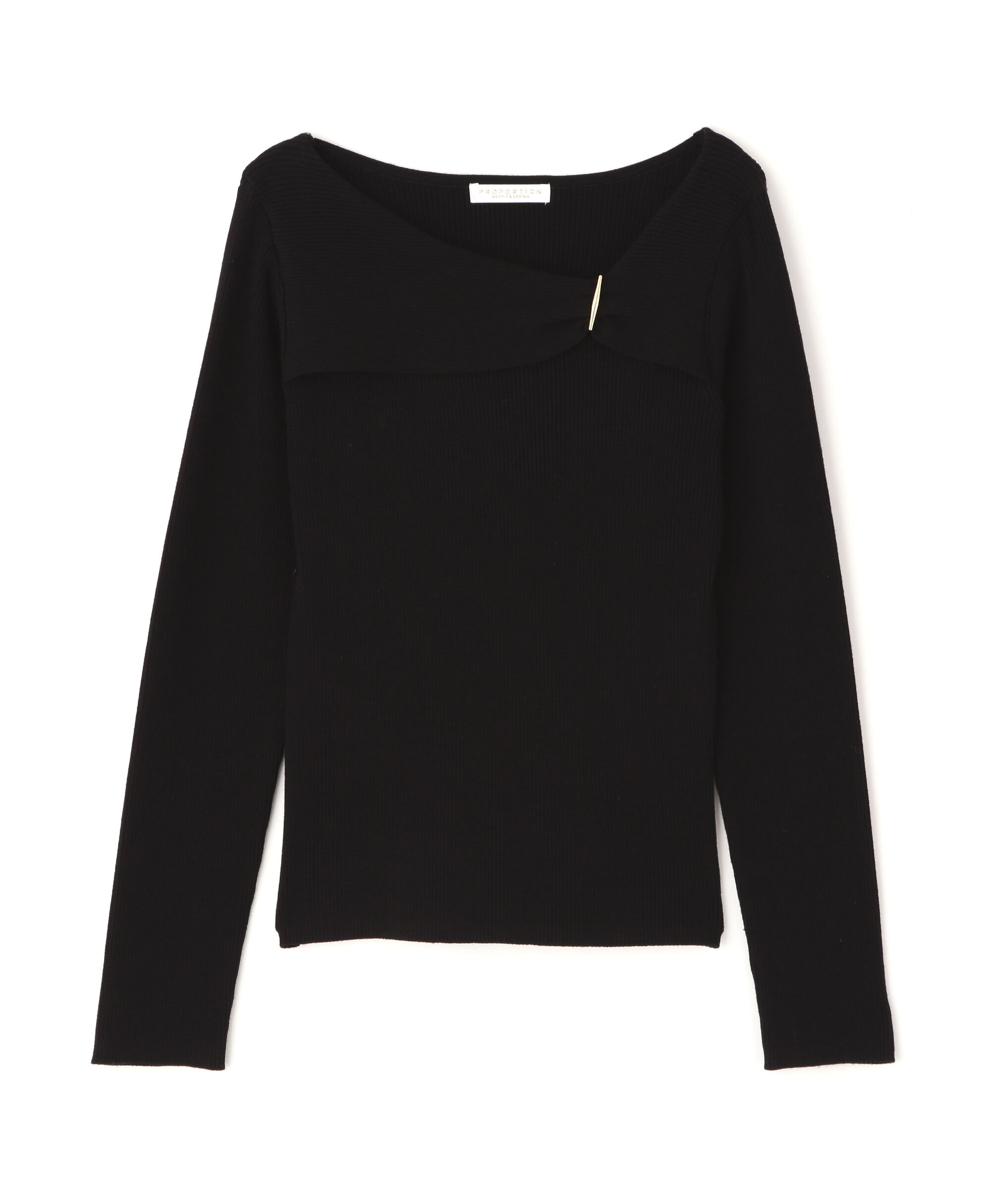 PROPORTION BODY DRESSING「バー付きアシメリブニット　　26SS」|ニット・セーター|