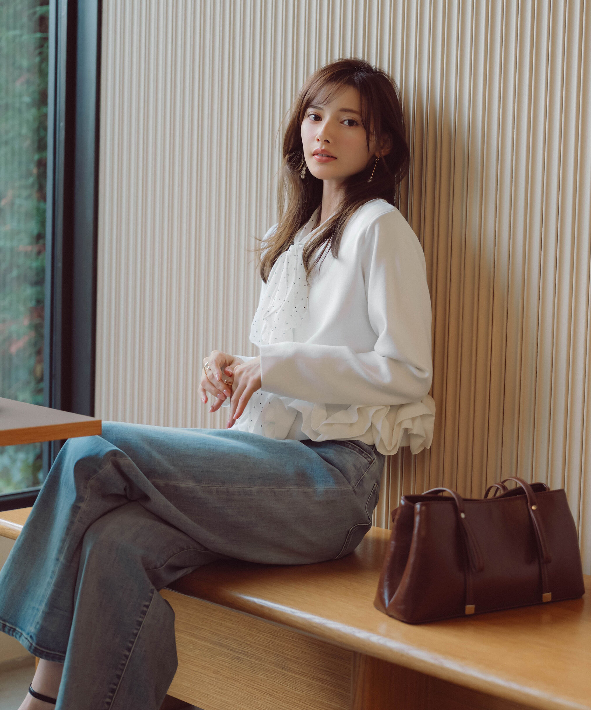 PROPORTION BODY DRESSING「〈a/mie〉ホイップペプラムニット　26SS」|カーディガン|ホワイト