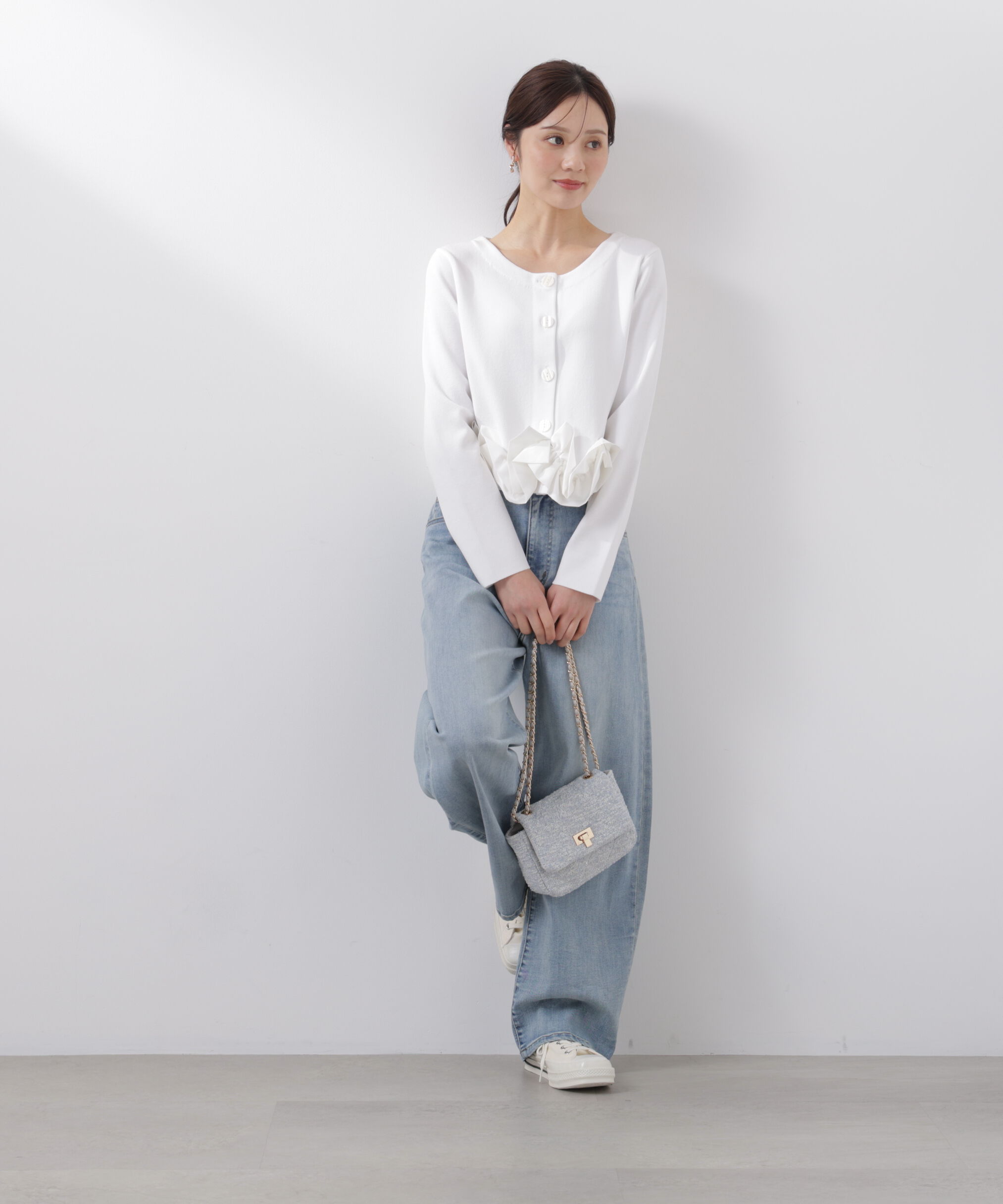 PROPORTION BODY DRESSING「〈a/mie〉ホイップペプラムニット　26SS」|カーディガン|