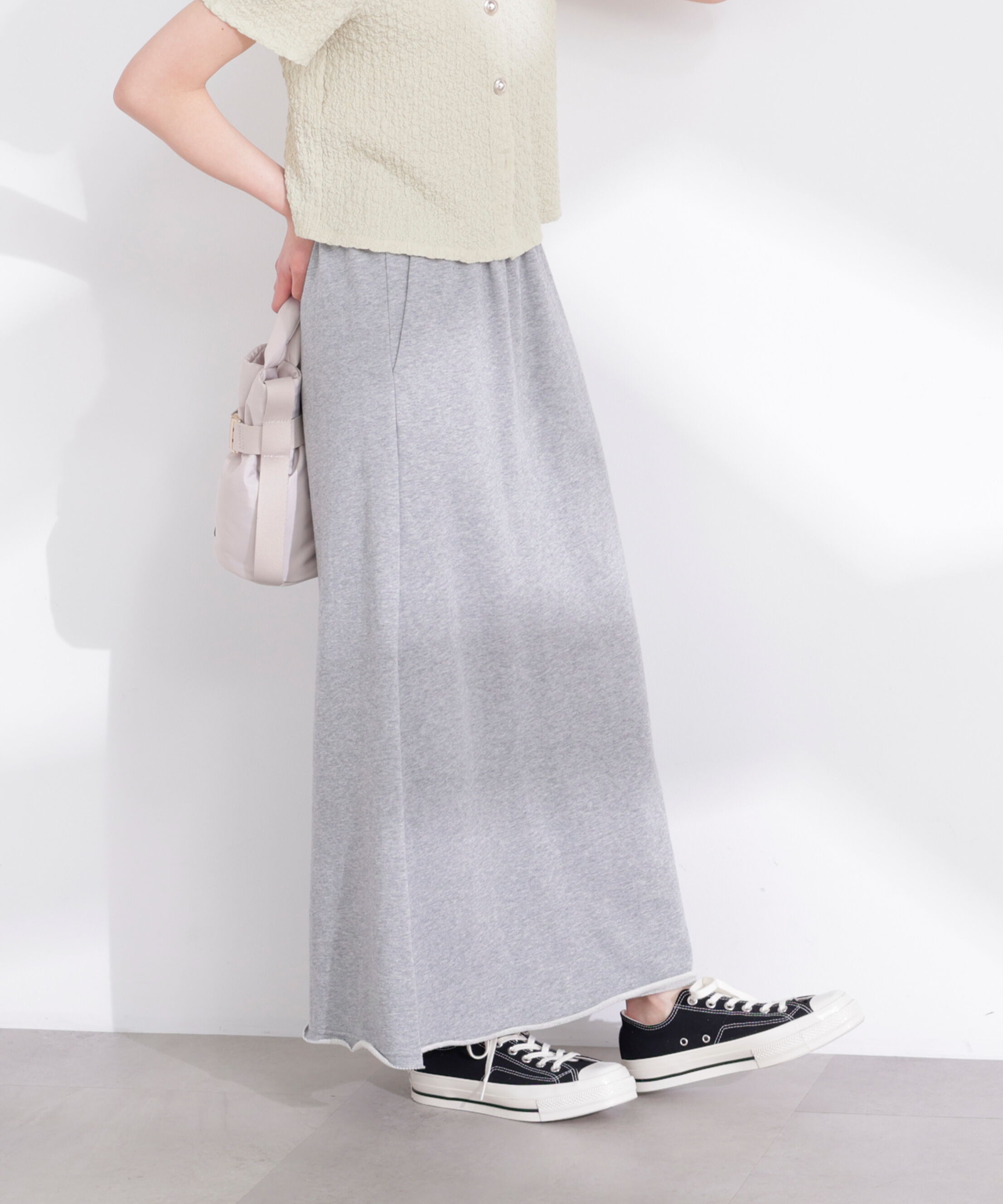 PROPORTION BODY DRESSING「〈a/mie〉裏毛ナロースカート 26SS」|スカート|