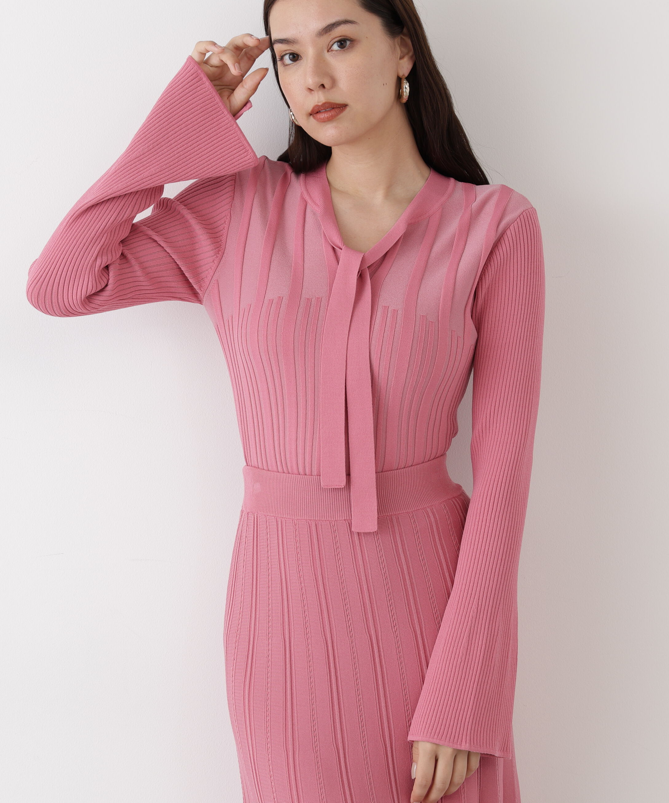  「◆ベルスリーブボウタイニットプルオーバー」|ニット・セーター|