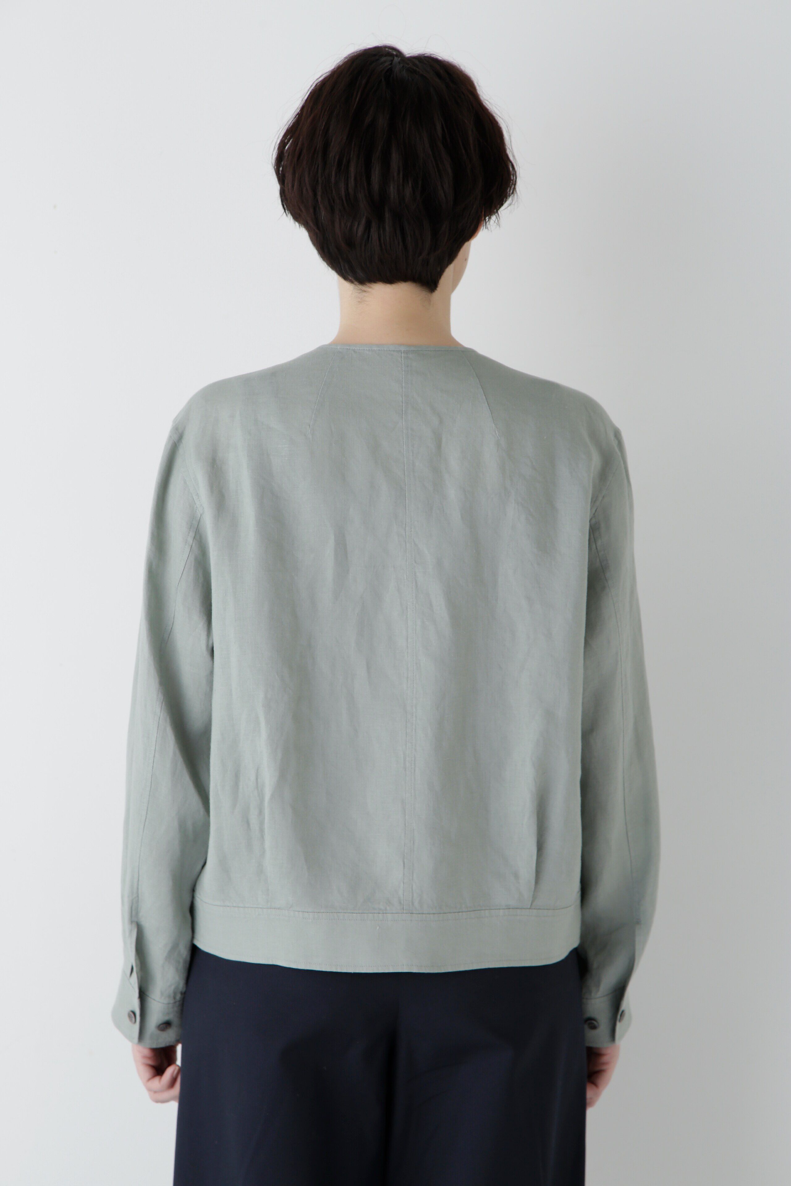  「◆ハードマンリネンノーカラージップブルゾン」|ブルゾン・スタジャン|