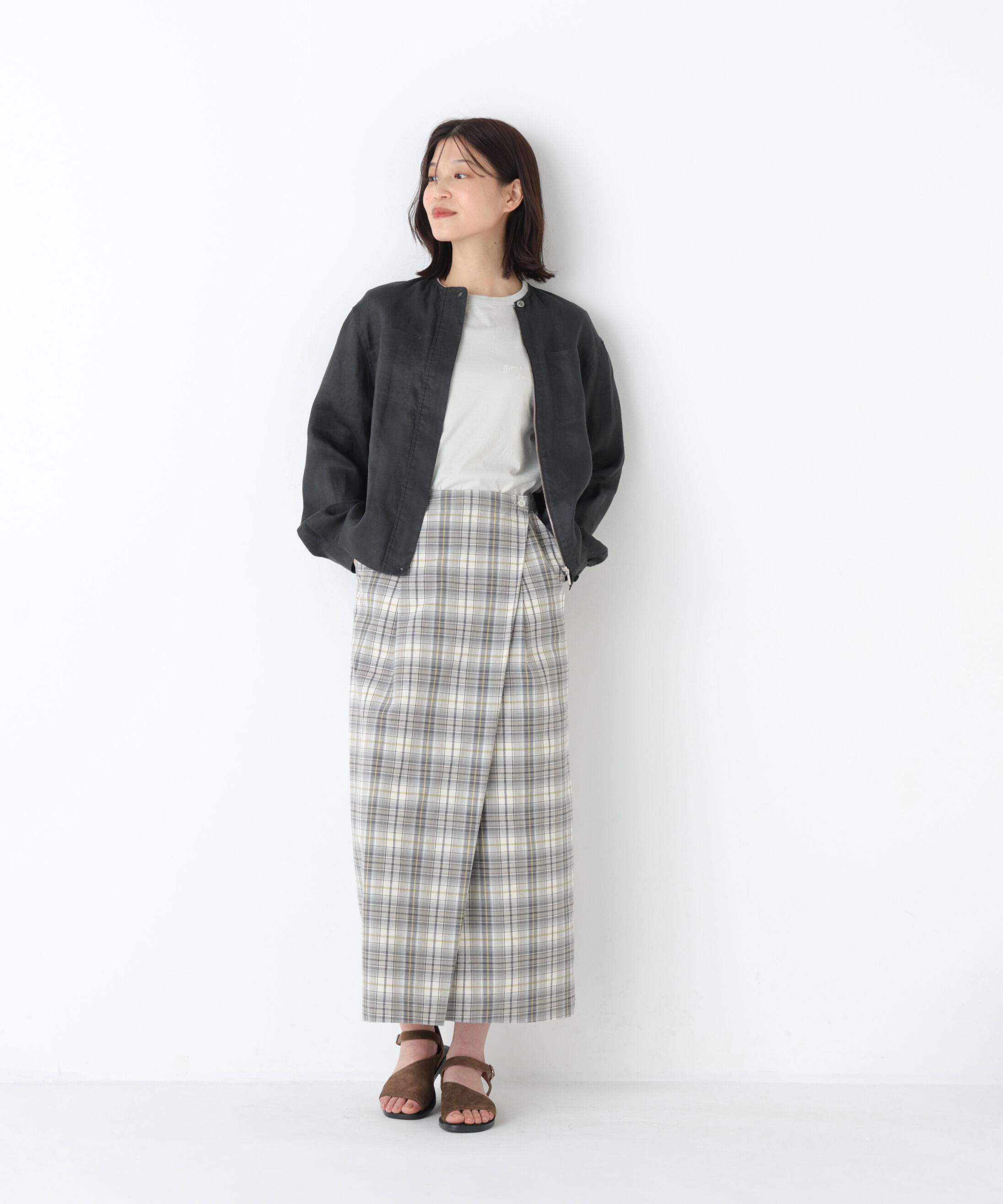  「◆ハードマンリネンノーカラーブルゾン」|ブルゾン・スタジャン|