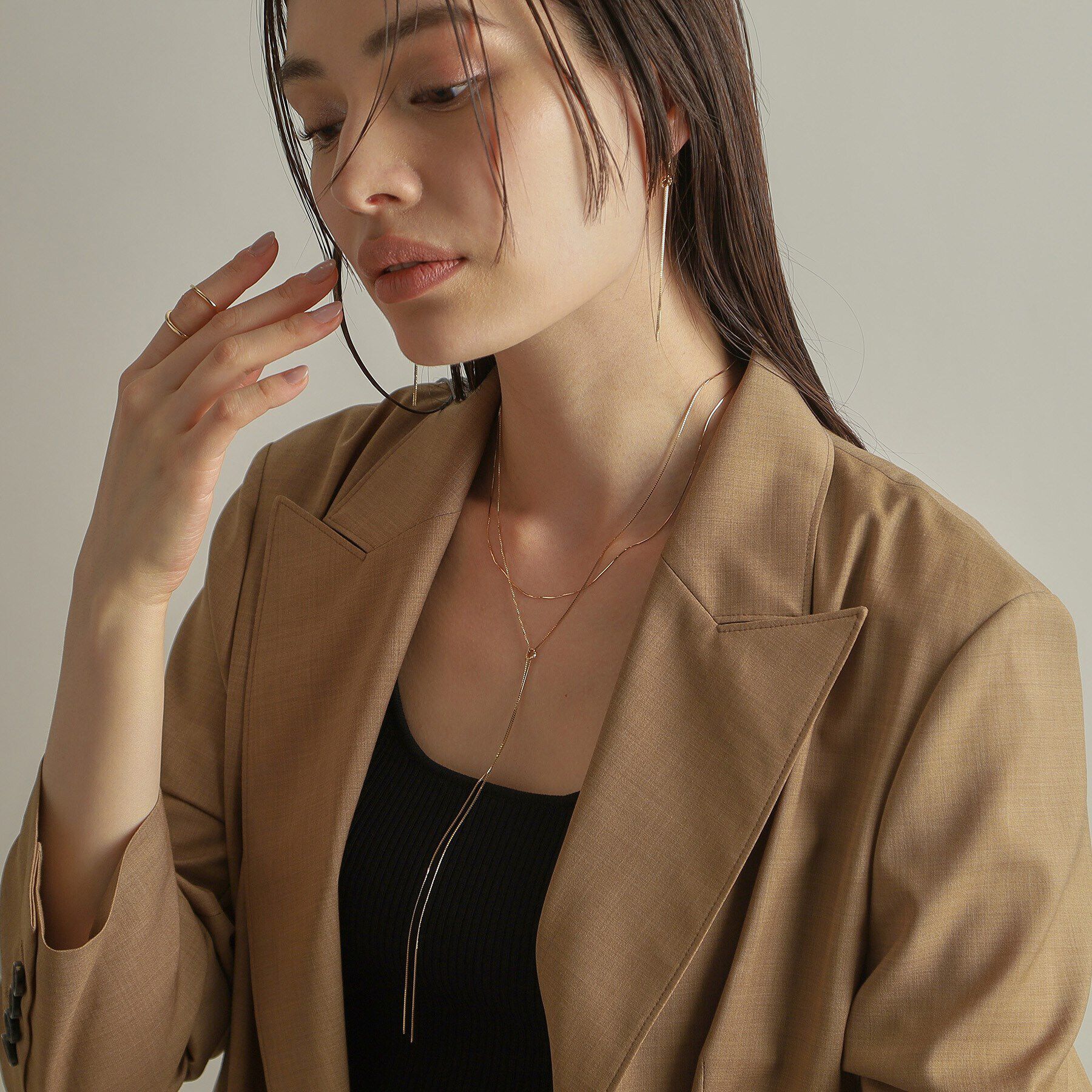 COCOSHNIK「K10ベネチアンノットY ネックレス」|ネックレス|