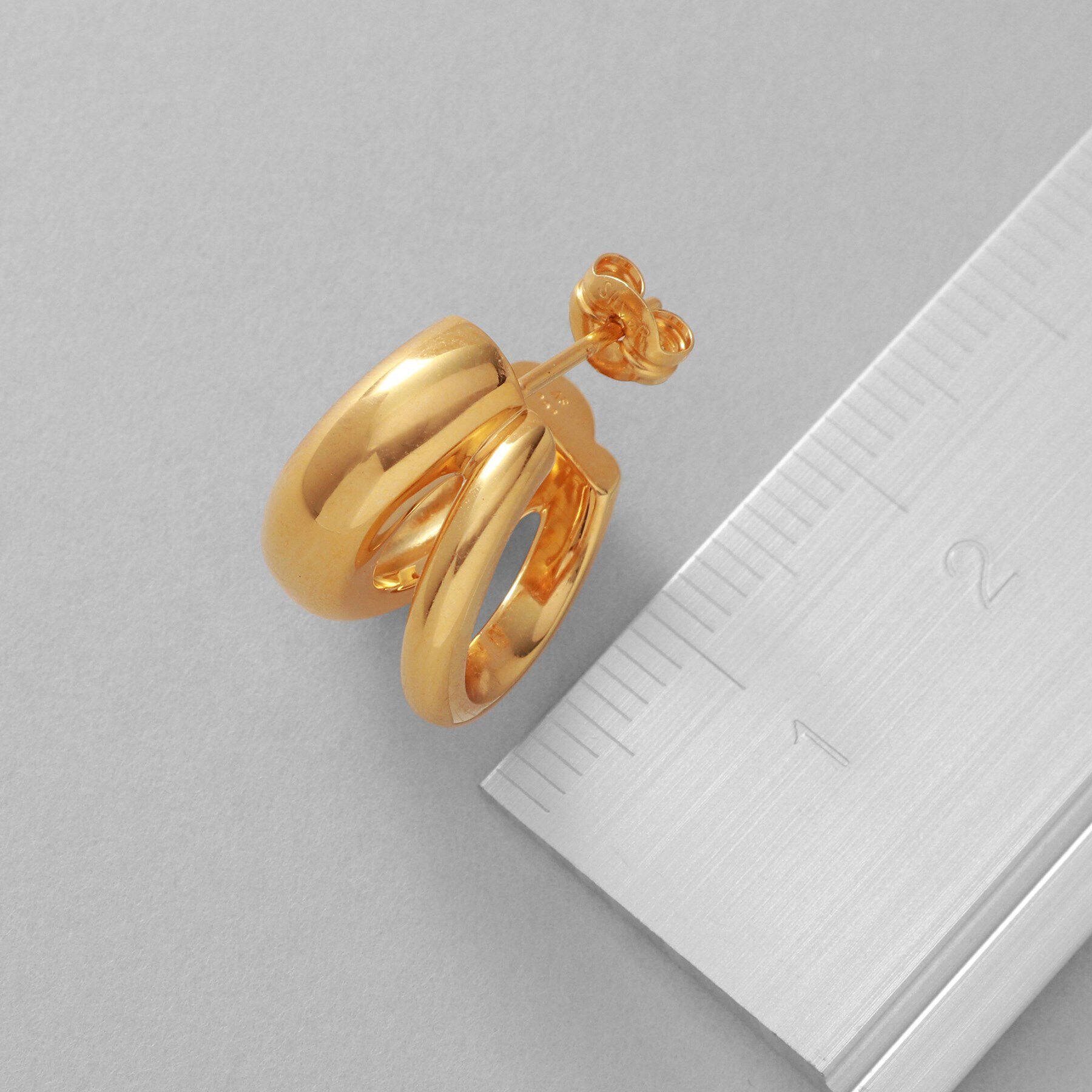 COCOSHNIK ONKITSCH「シルバー スモールフープ ダブルプランプピアス GP」|ピアス|