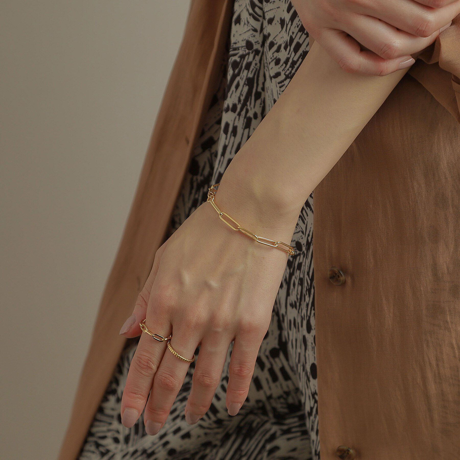 COCOSHNIK「K18中空PCチェーン ブレスレット」|ブレスレット・バングル|