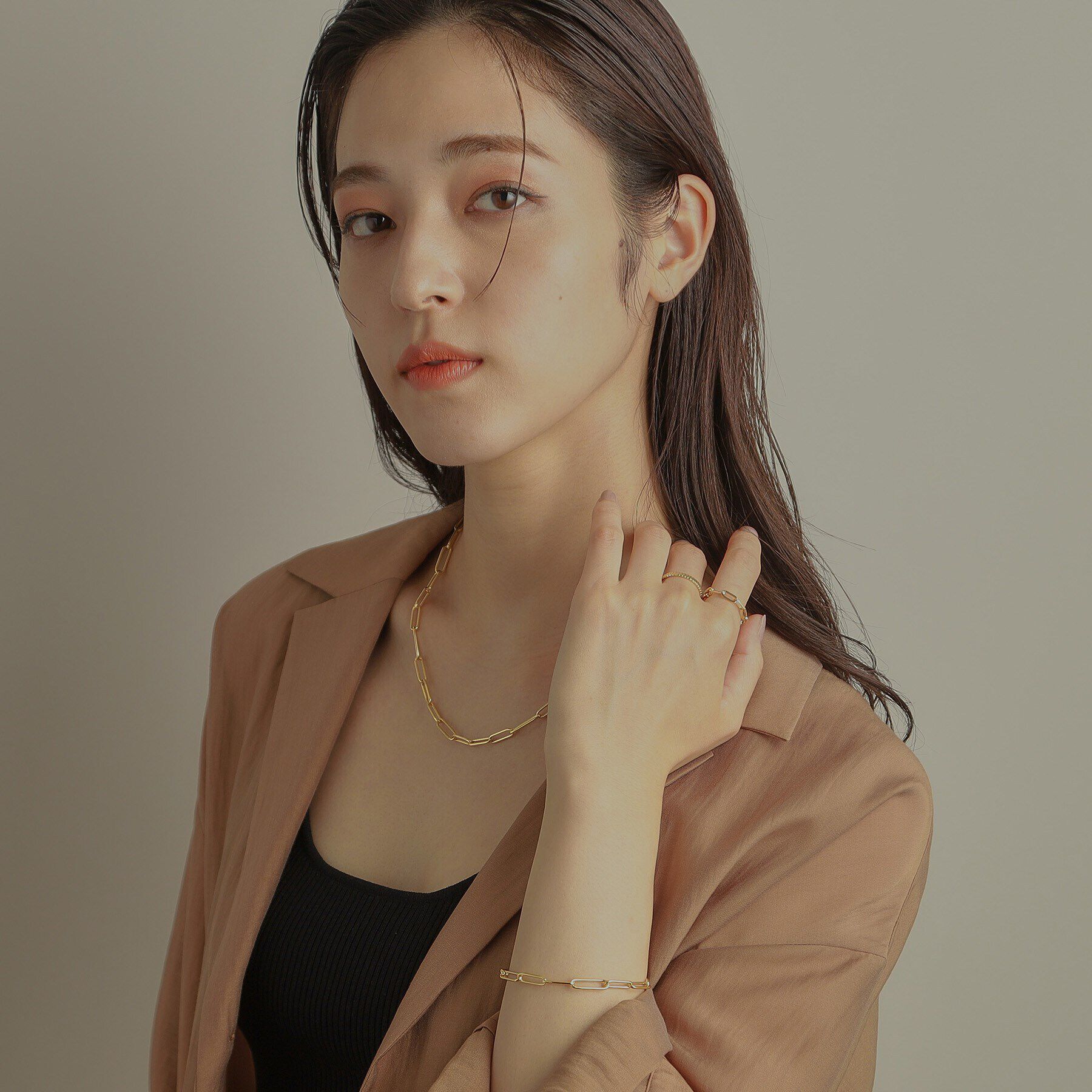 COCOSHNIK「K18中空PCチェーン ブレスレット」|ブレスレット・バングル|