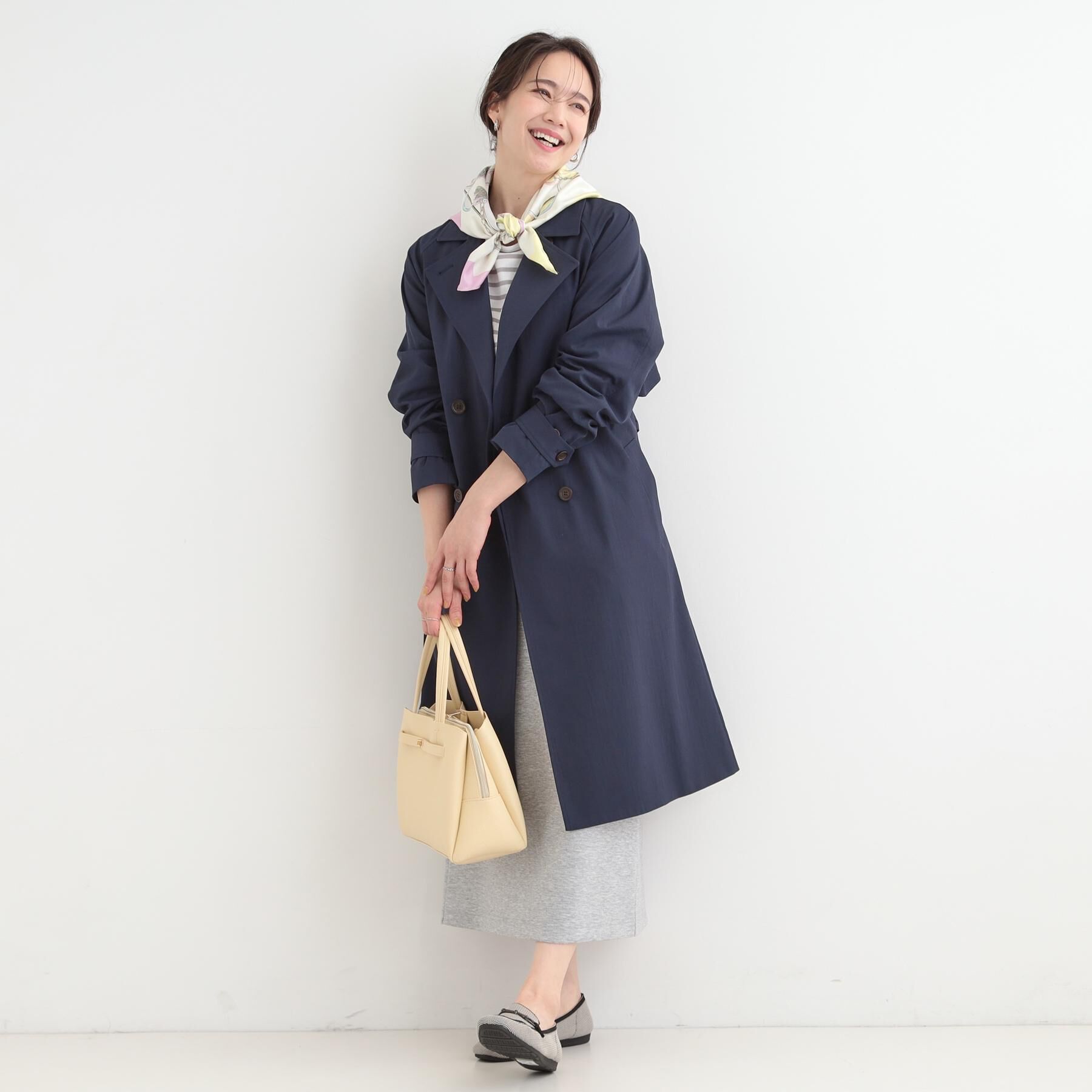 SHOO･LA･RUE「【S-LL/撥水】通勤やお出かけにも活躍 ロングトレンチコート」|トレンチコート|