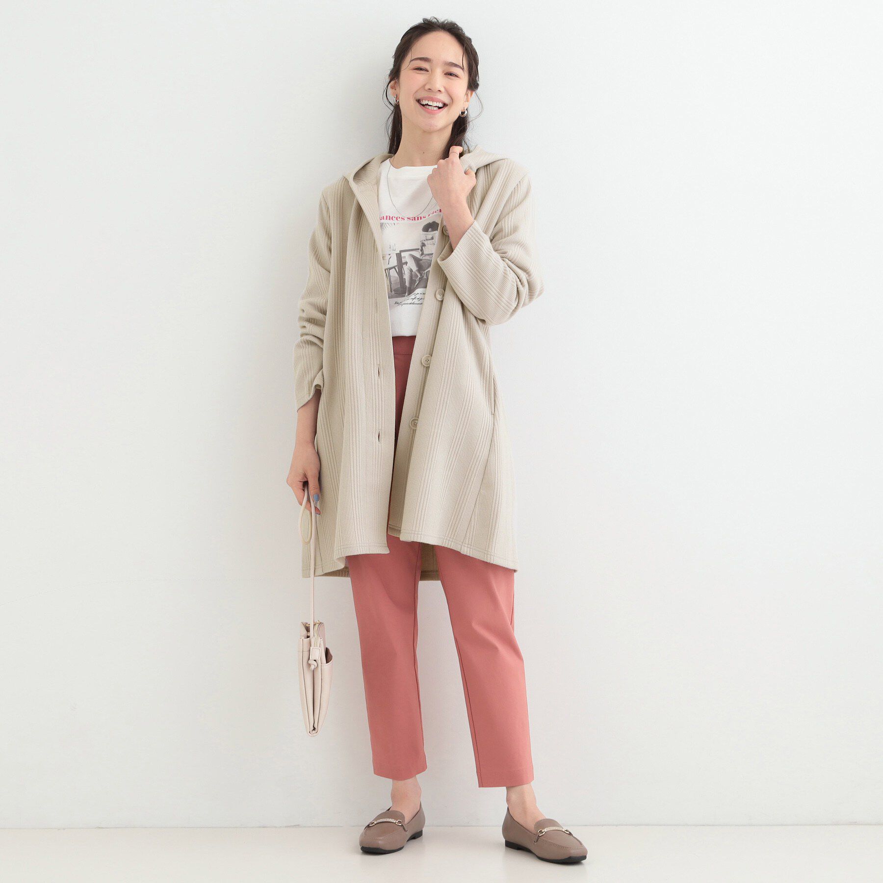 SHOO･LA･RUE「【洗濯機可/S-LL】体型をカバーしながらスマートに魅せる。ストライプジャカード コーディガン」|その他|