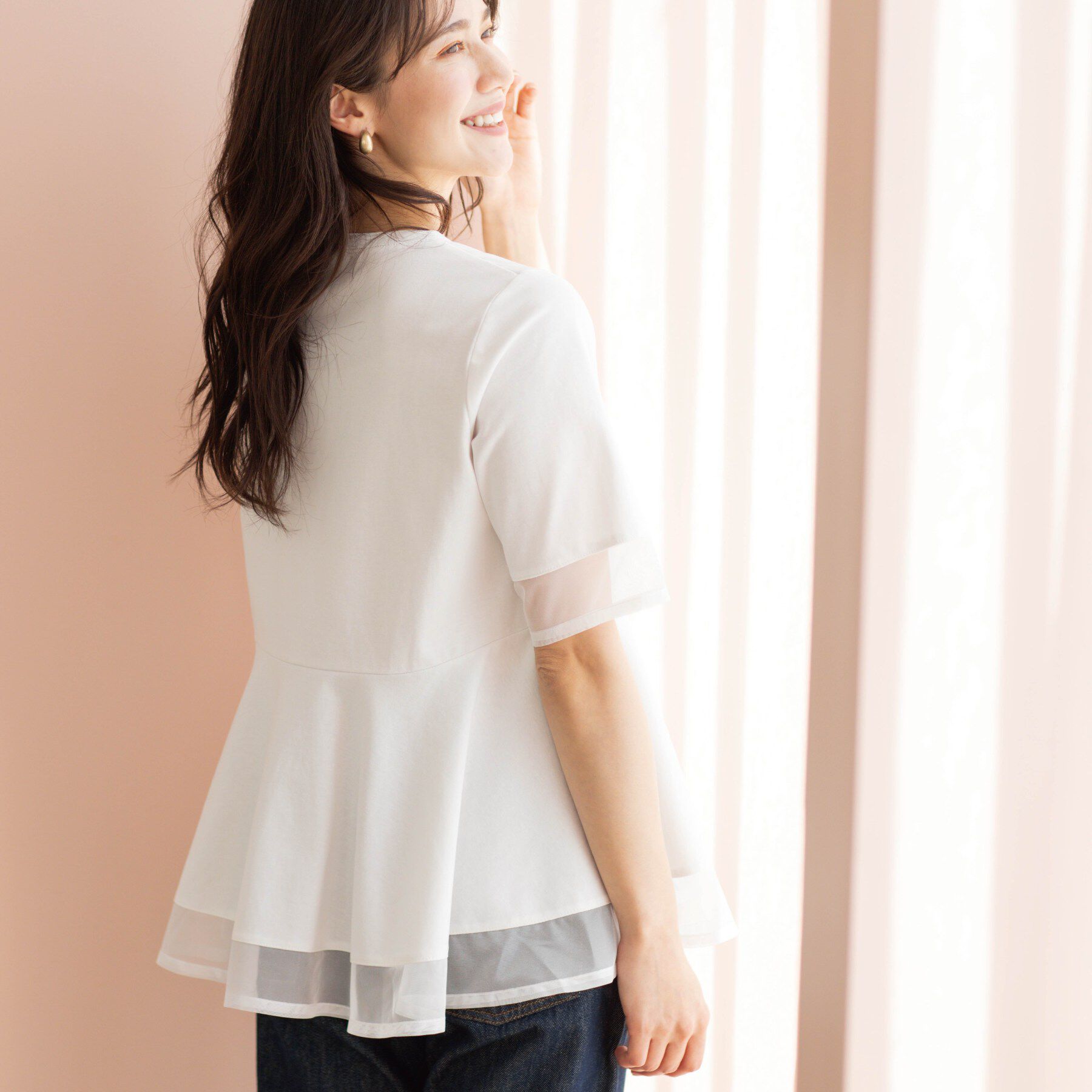 SHOO･LA･RUE「チュールレイヤードペプラムＴシャツ」|Tシャツ・カットソー|