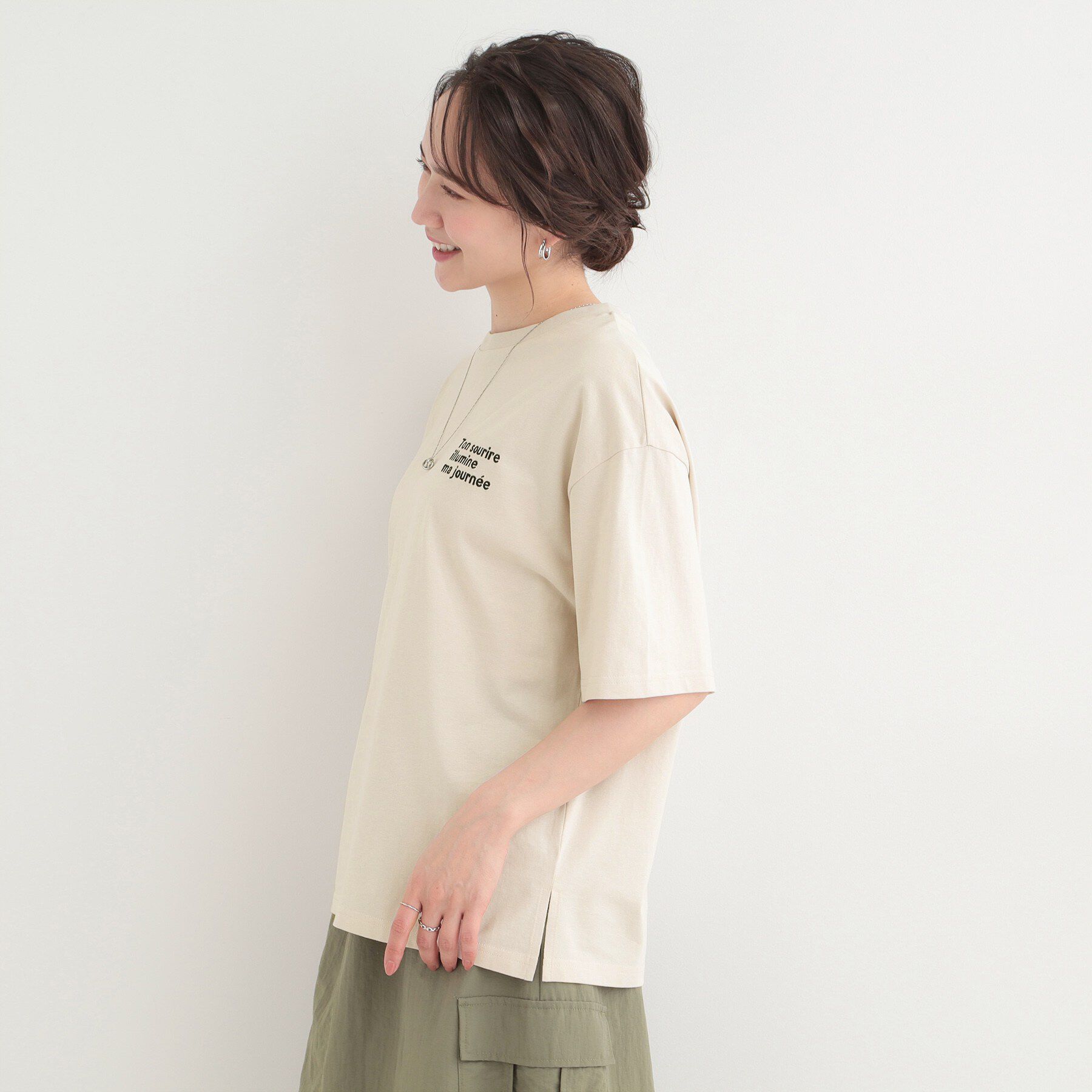 SHOO･LA･RUE「【綿100％/S-LL/プチプラ】 無地＆プリントアソート ベーシックTシャツ」|Tシャツ・カットソー|