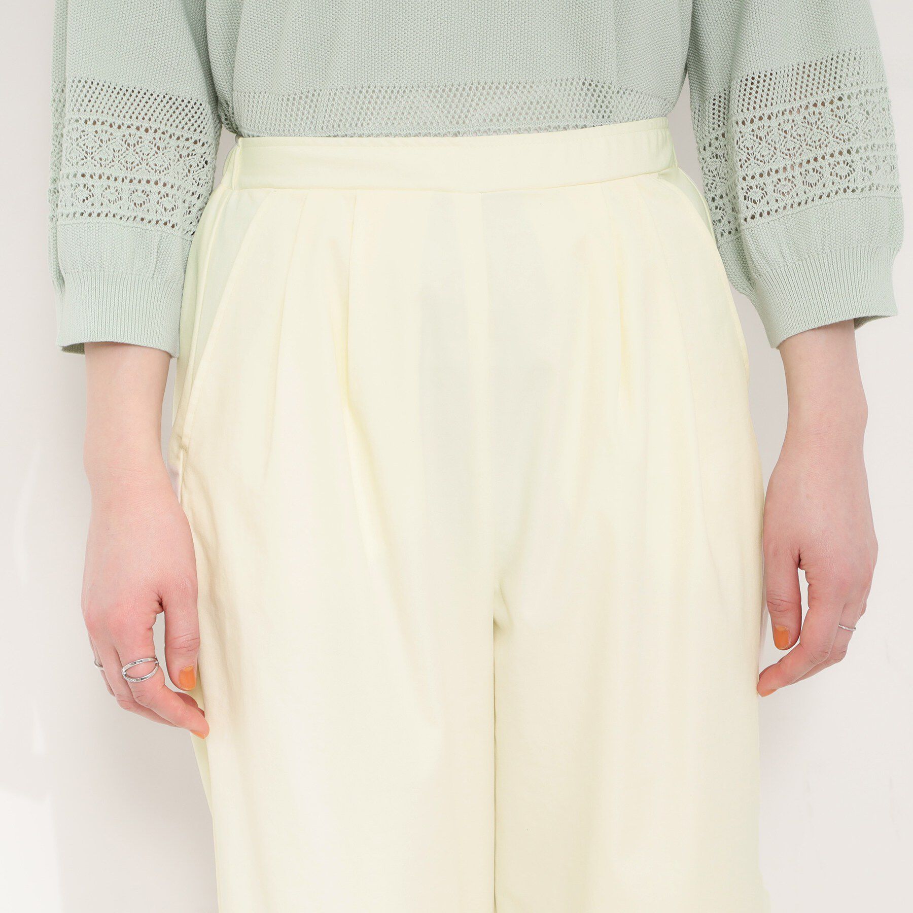 SHOO･LA･RUE「【洗濯機可/S-LL】ツータックでウエスト回りをすっきり見せるワイドパンツ」|その他|