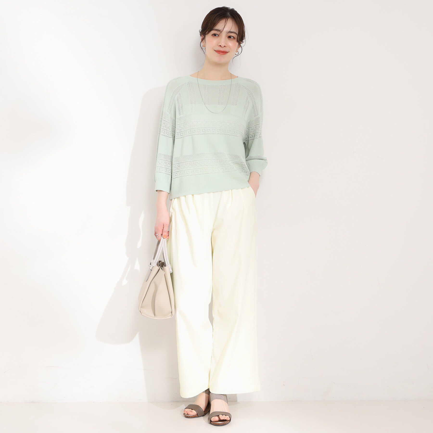 SHOO･LA･RUE「【洗濯機可/S-LL】ツータックでウエスト回りをすっきり見せるワイドパンツ」|その他|