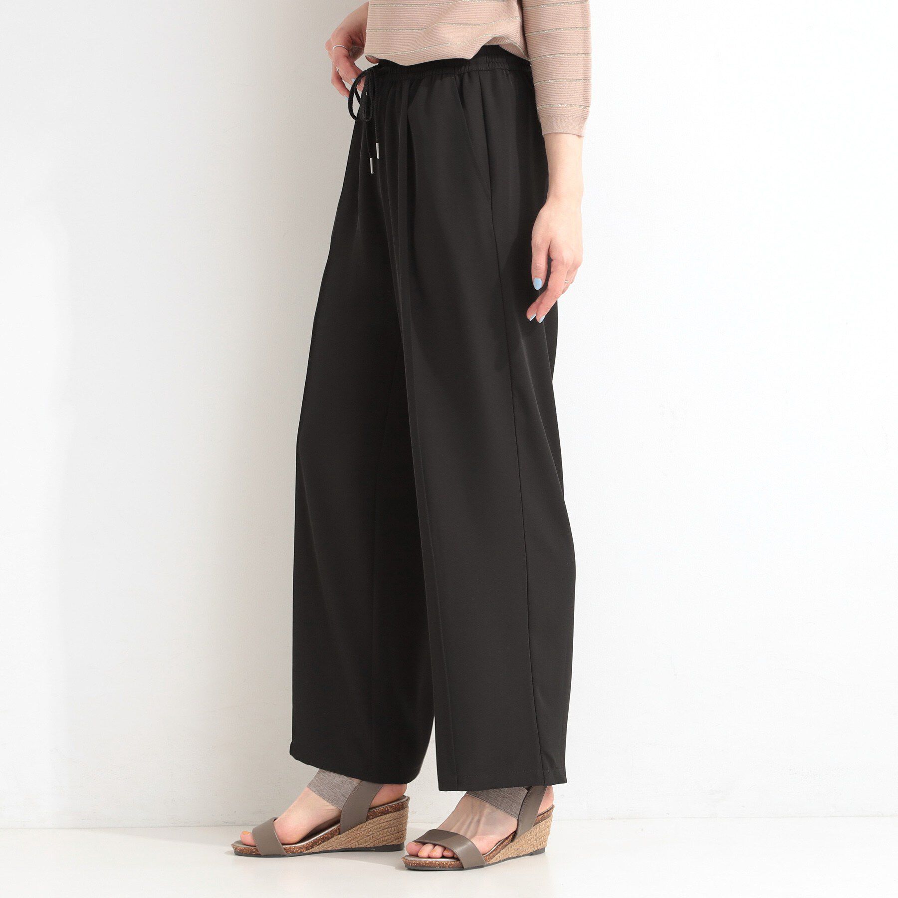 SHOO･LA･RUE「【セットアップ可/ひんやり/UV/S-LL】さらさらぷるん イージーワイドパンツ」|その他|