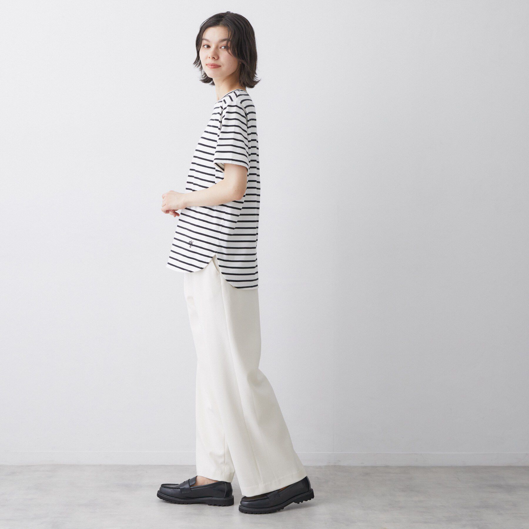 Dessin「【洗える】半袖シャツテールカットソー」|Tシャツ・カットソー|