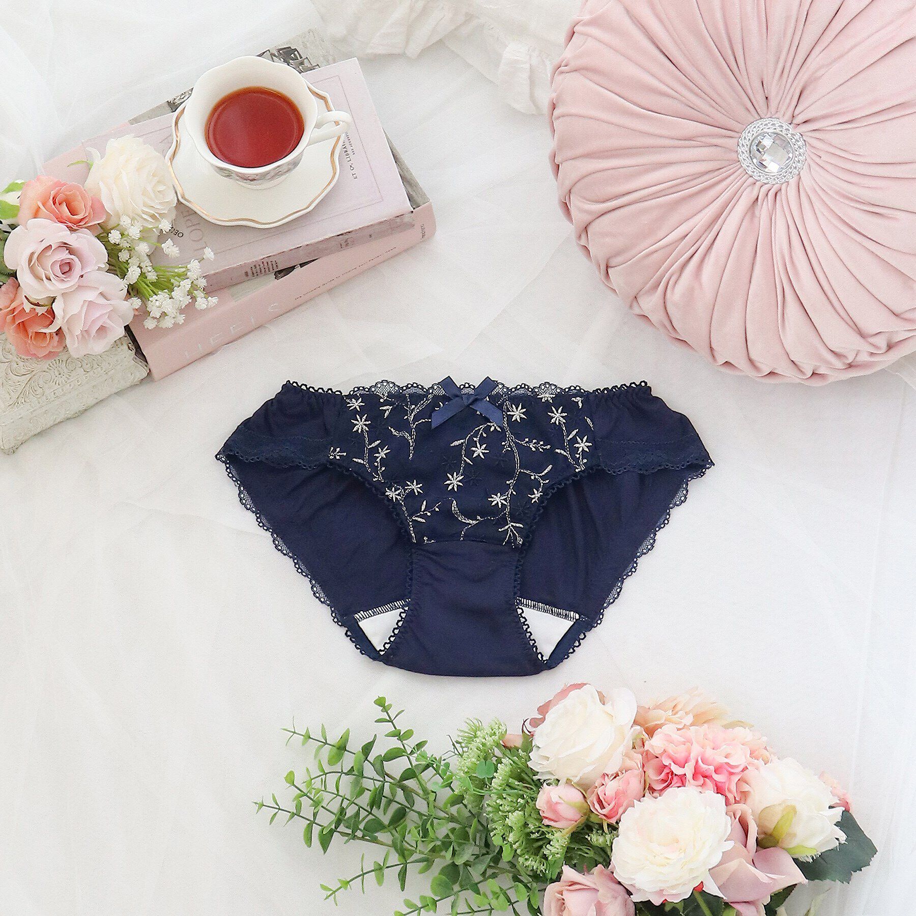 Risa Magli「リュシル サニタリーショーツ」|インナー|ネイビー(093)