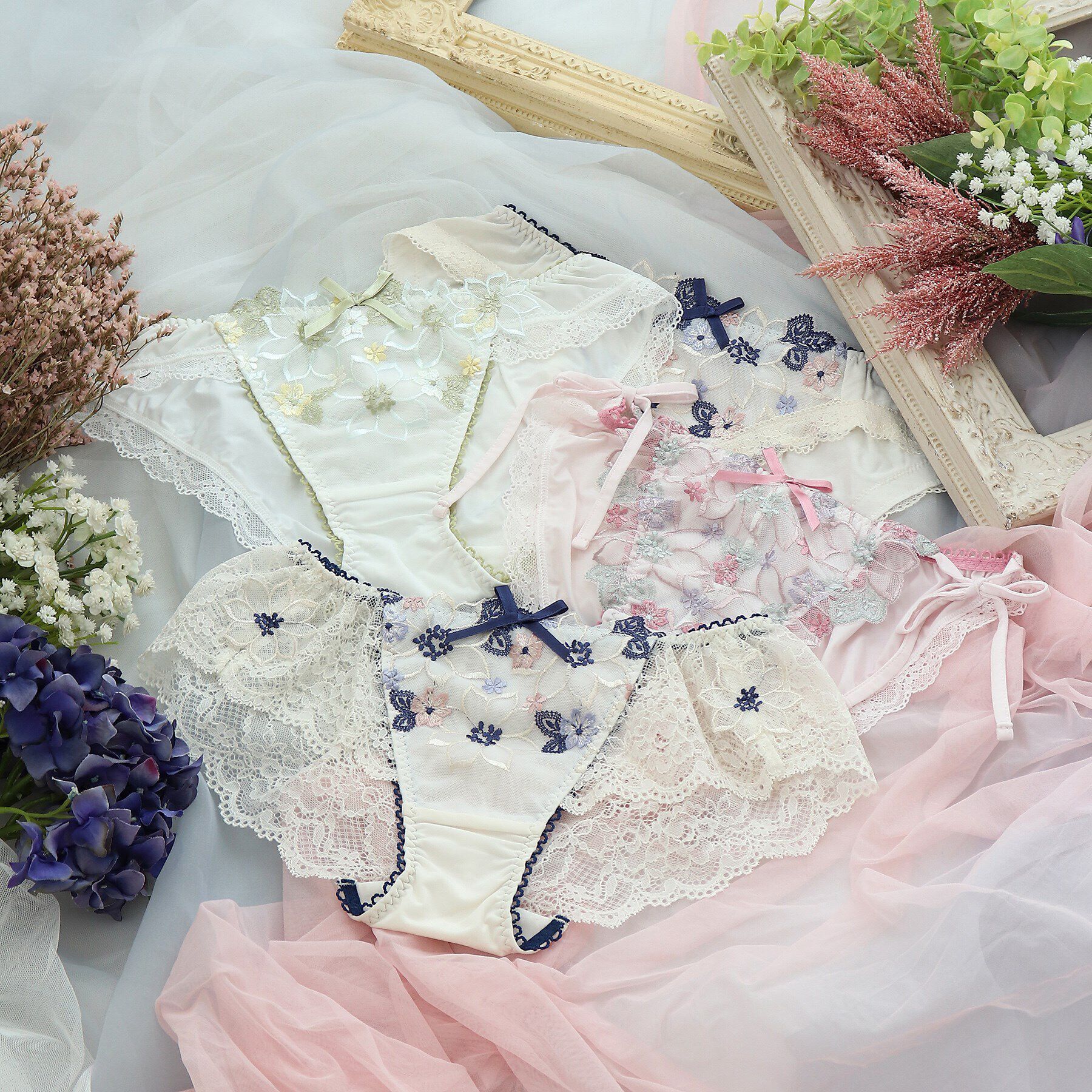 Risa Magli「カモミーユ リボンショーツ」|インナー|