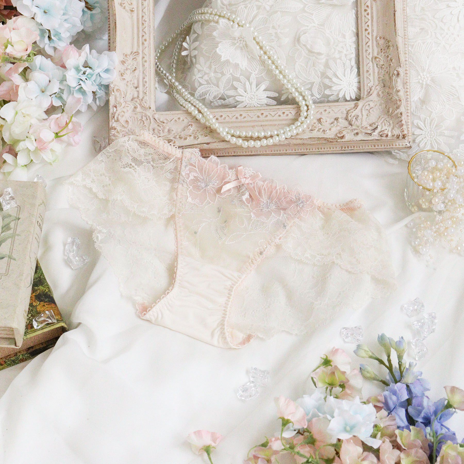 Risa Magli「リカルダ レースショーツ」|インナー|ピンク(071)