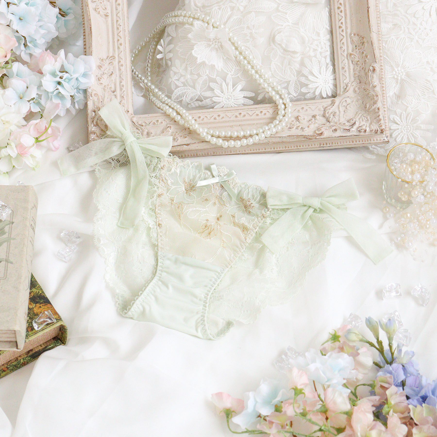 Risa Magli「リカルダ リボンショーツ」|インナー|ミントグリーン(02