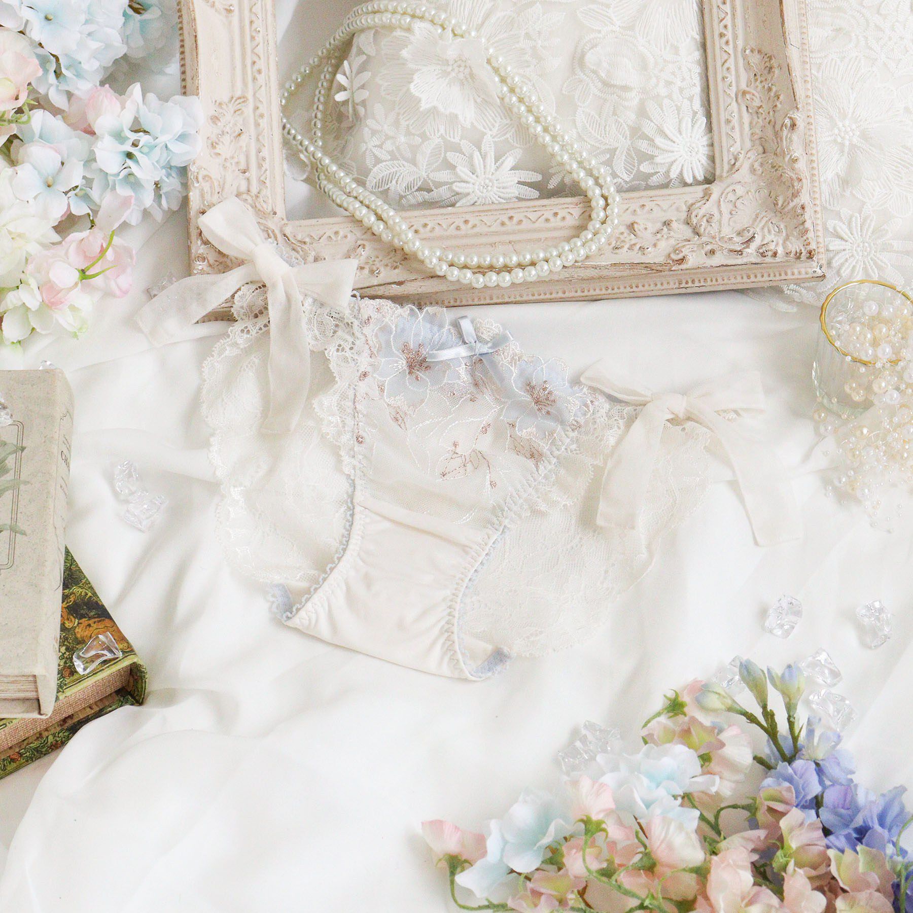 Risa Magli「リカルダ リボンショーツ」|インナー|サックスブルー(09