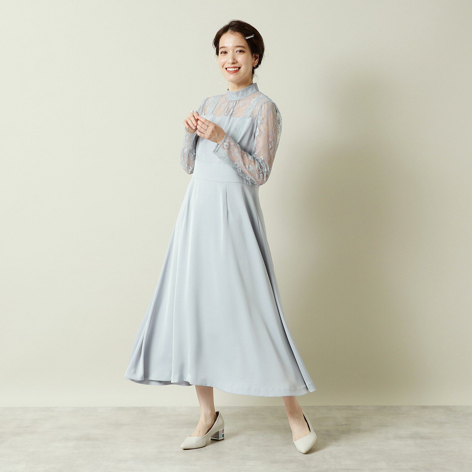 ITS&rsquo;DEMO「【結婚式・パーティに】サテン&times;レースワンピース＜ドレスコレクション＞」|ワンピース|