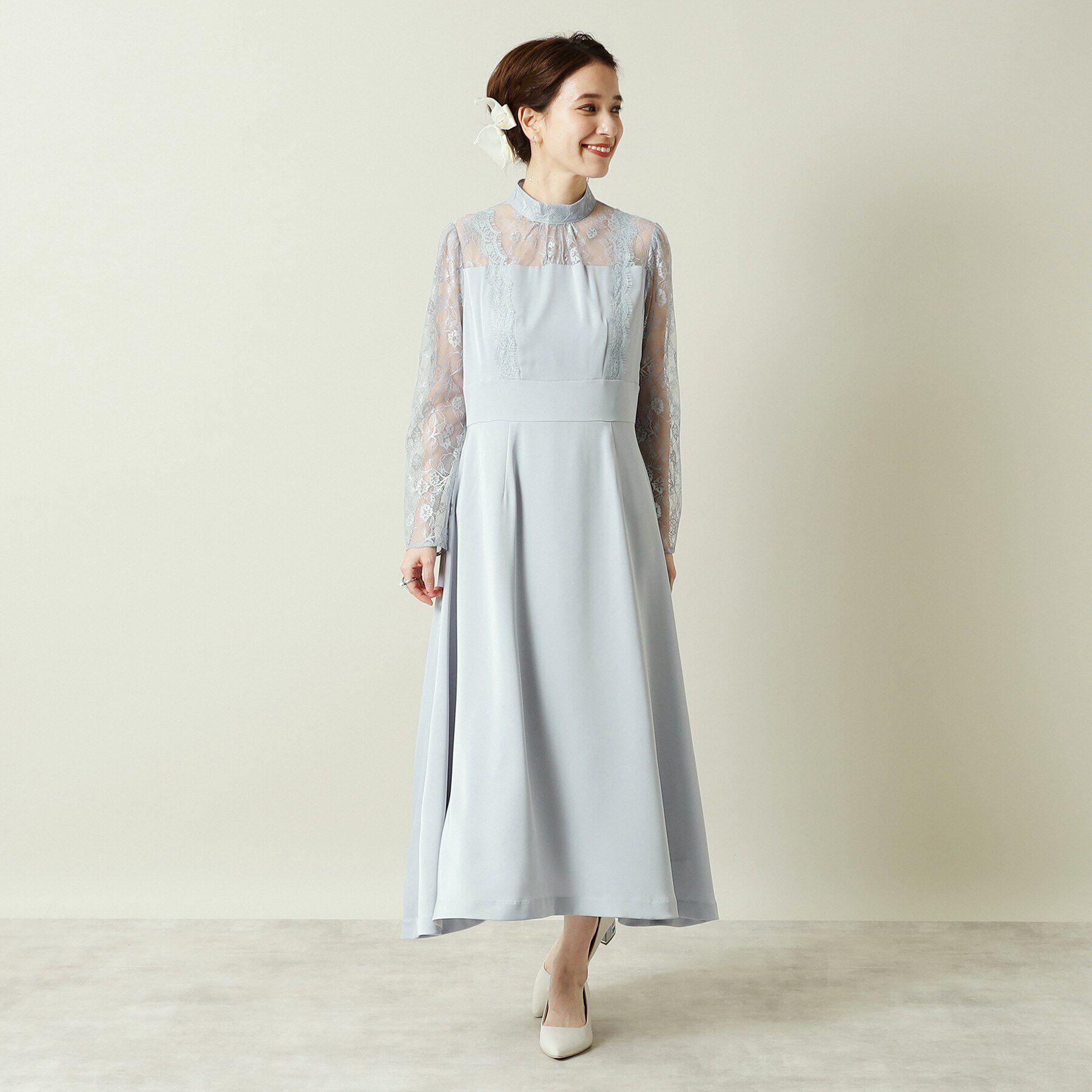 ITS&rsquo;DEMO「【結婚式・パーティに】サテン&times;レースワンピース＜ドレスコレクション＞」|ワンピース|