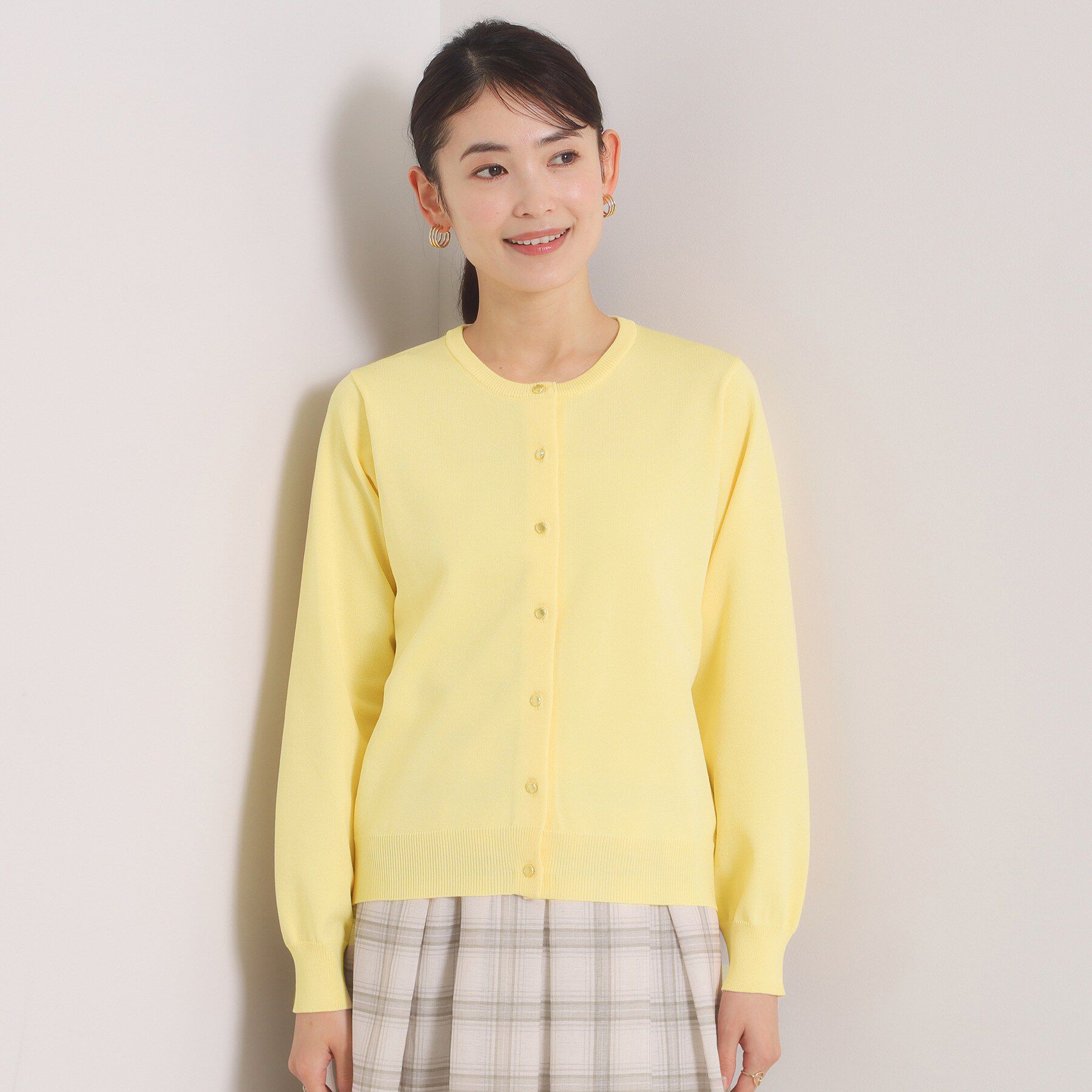 ITS&rsquo;DEMO「【縮みに強い／毛玉防止／洗濯機OK】タフニットクルーカーディガン」|カーディガン|