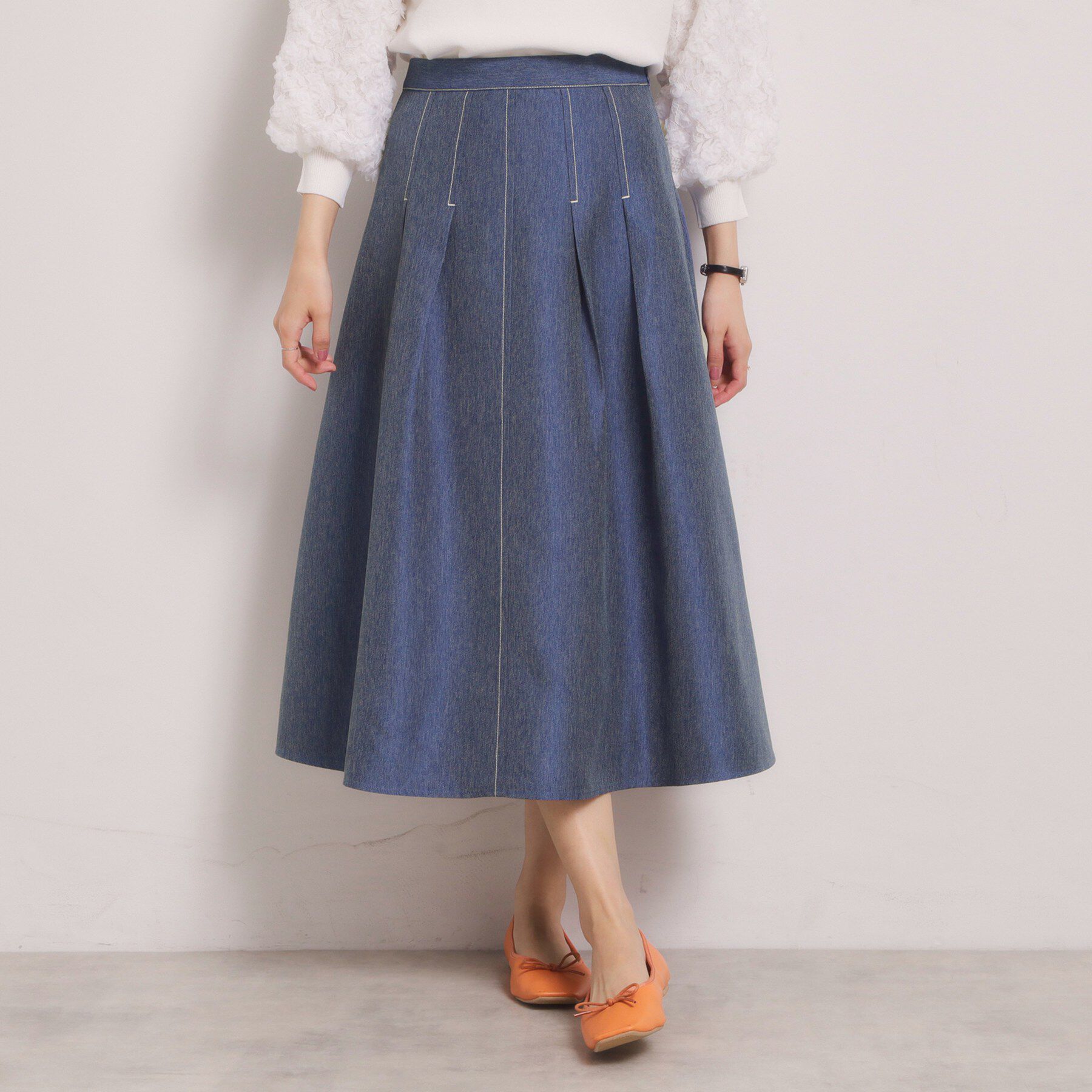 ITS&rsquo;DEMO「【洗濯機OK】デニム風スカート」|スカート|ネイビー(094)