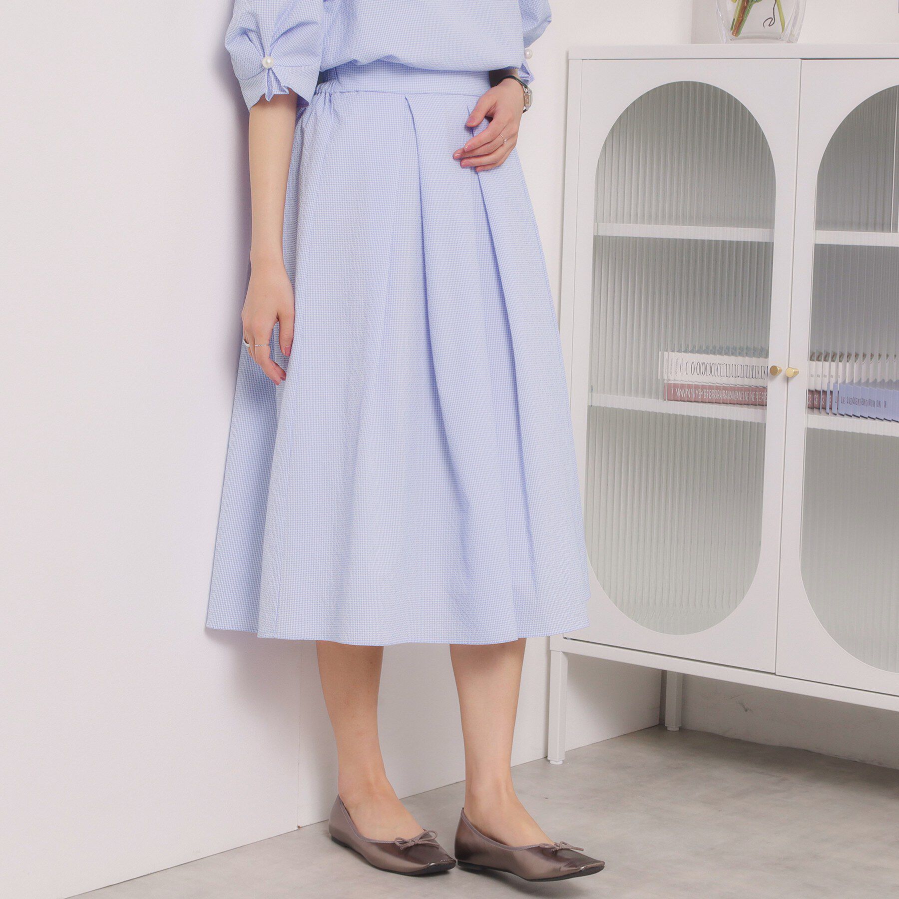 ITS&rsquo;DEMO「【手洗い可／セットアップ可】サッカースカート」|スカート|