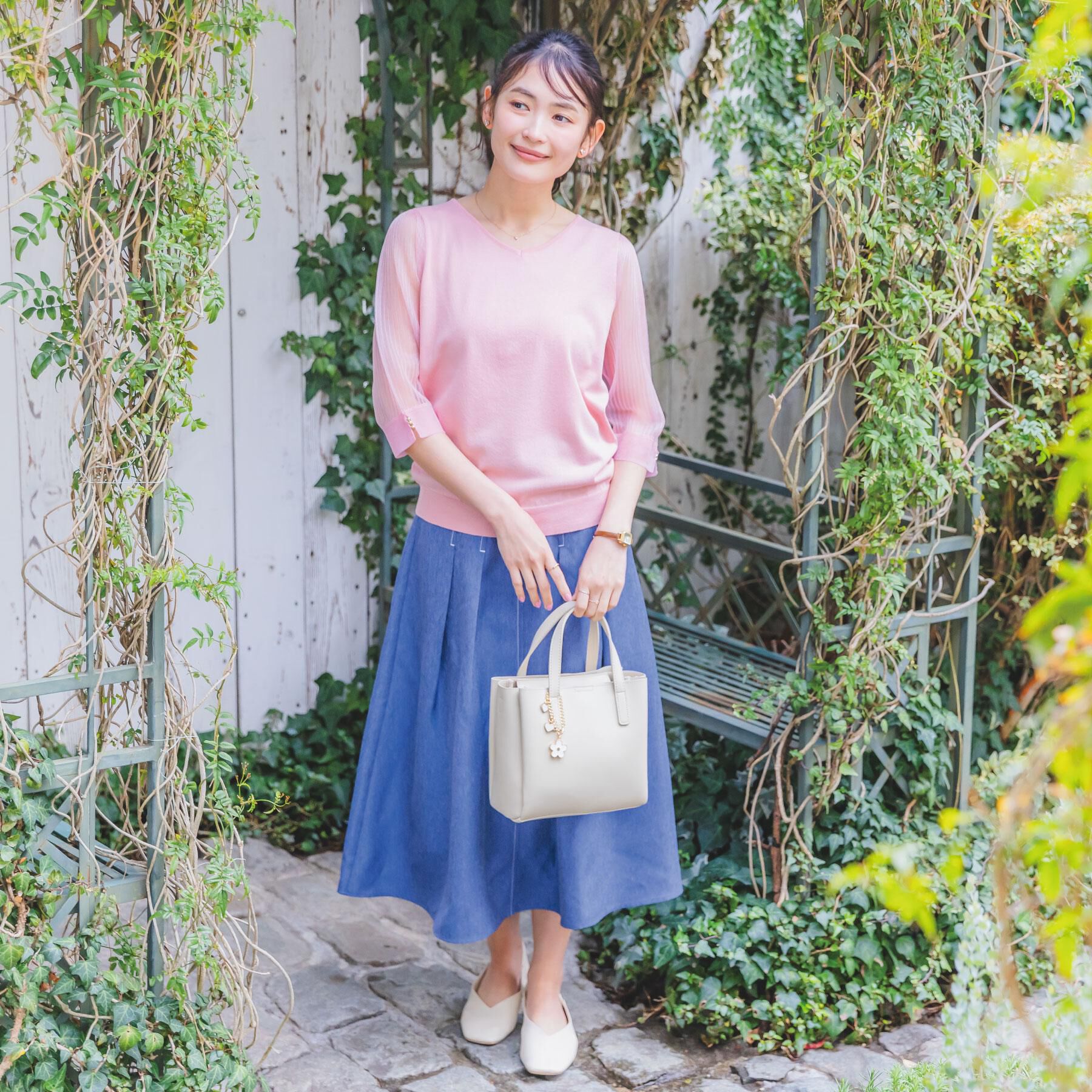 ITS&rsquo;DEMO「【手洗い可】袖シアーニット」|ニット・セーター|