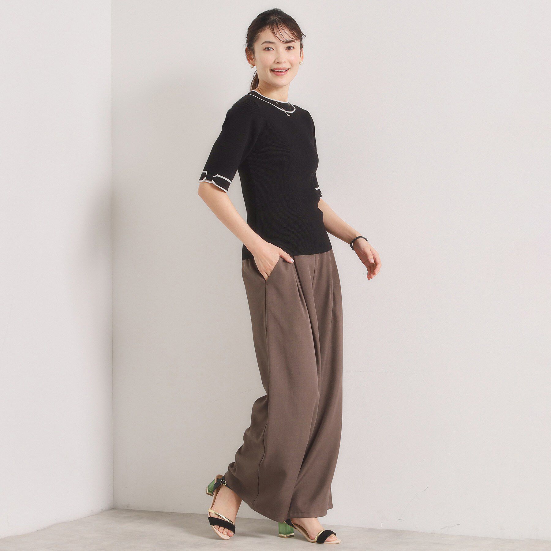 ITS&rsquo;DEMO「【手洗い可】袖口リボンニット」|ニット・セーター|